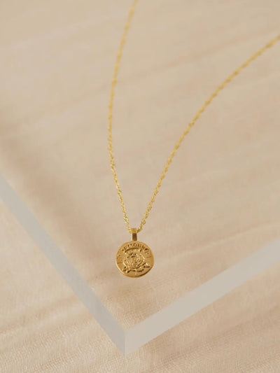 Rose Coin Necklace {Gold}