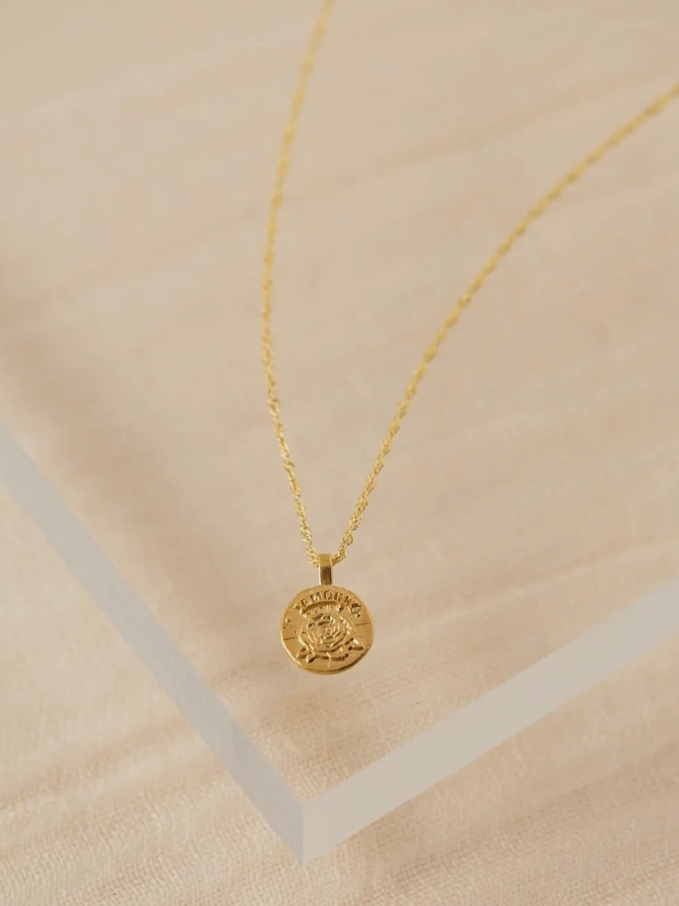 Rose Coin Necklace {Gold}