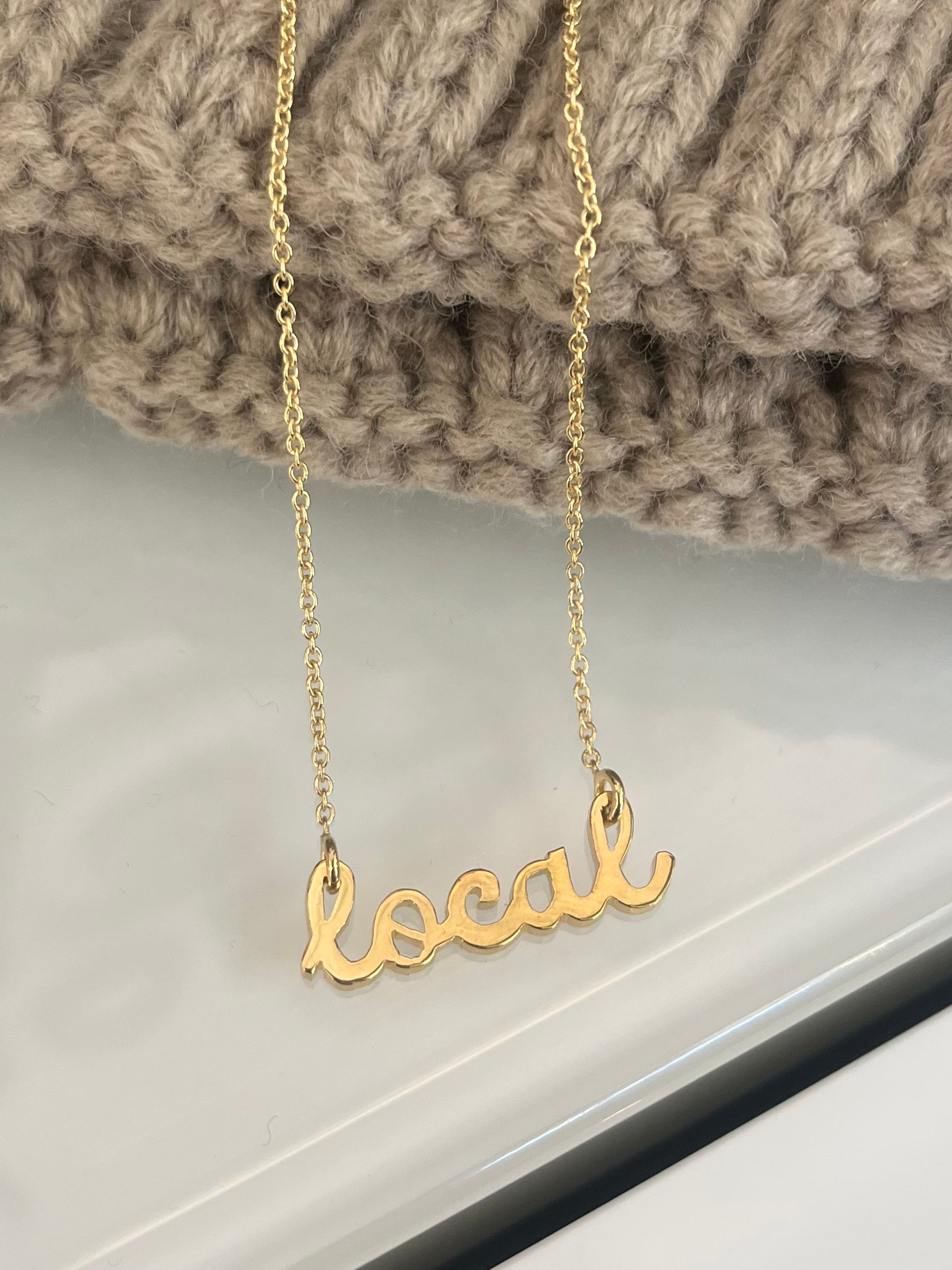 Local Script Necklace {Gold}