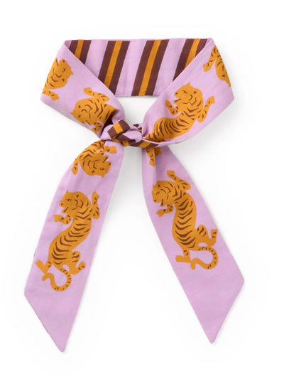 Camile Tiger Skinny Scarf {Lavender}