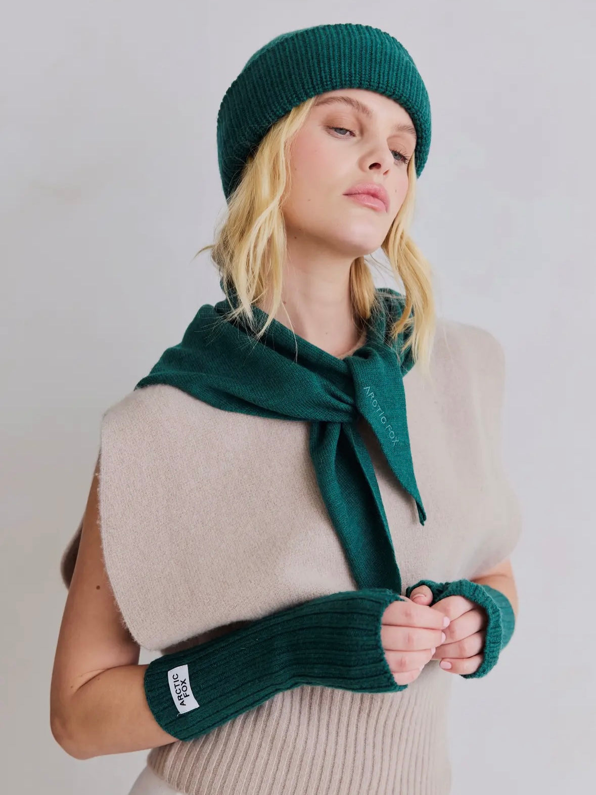 Merino Wool Triangle Scarf {Alpine Fern}