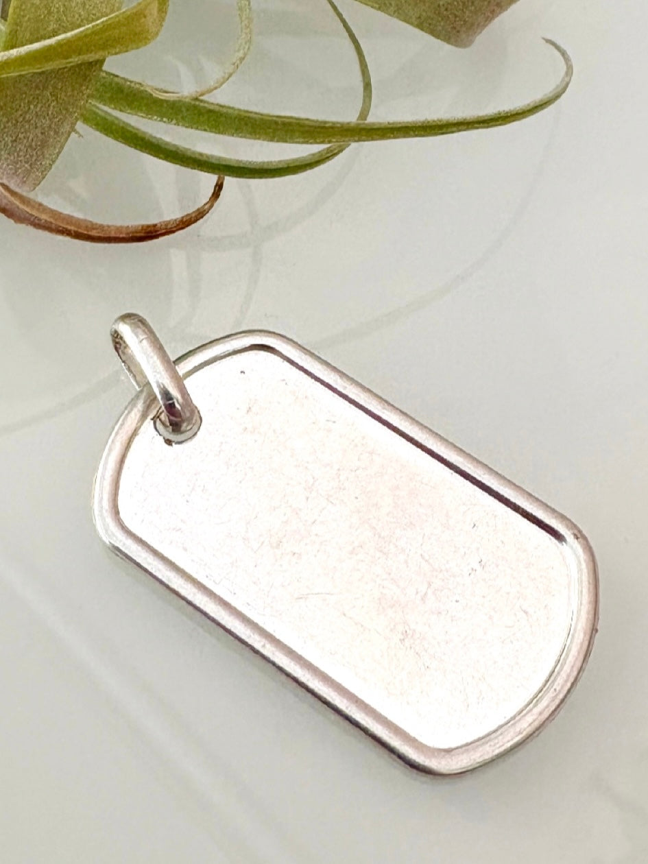 Dog Tag Charm {Silver/Estate}