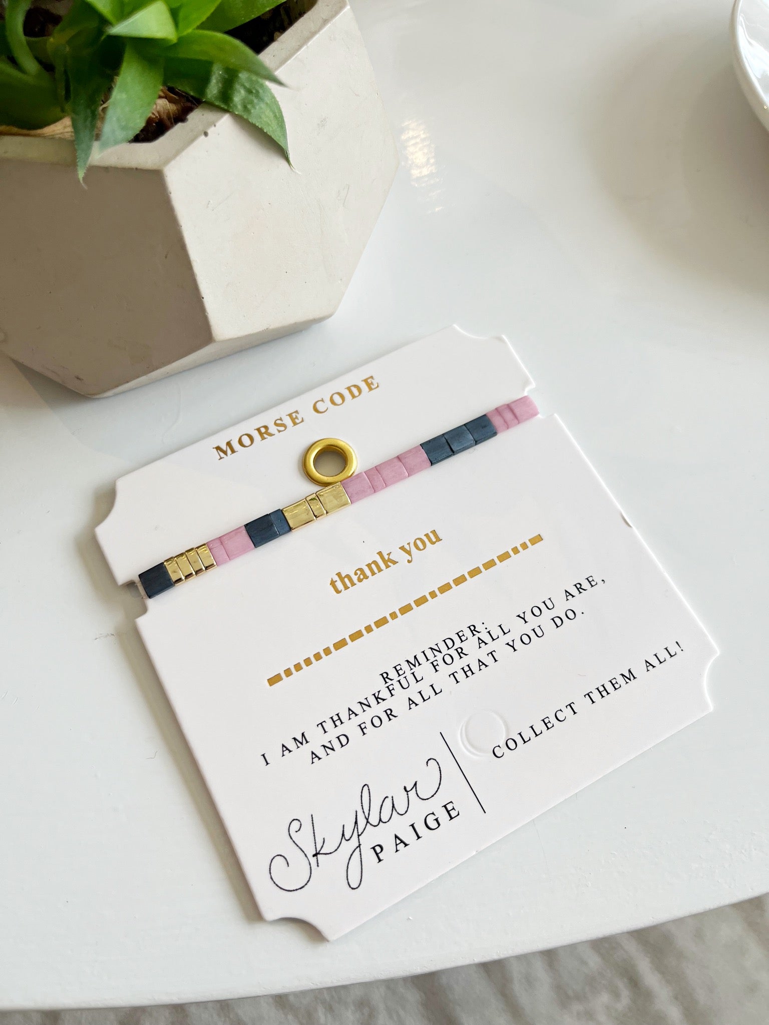 THANK YOU Morse Code Bracelet {Preppy}