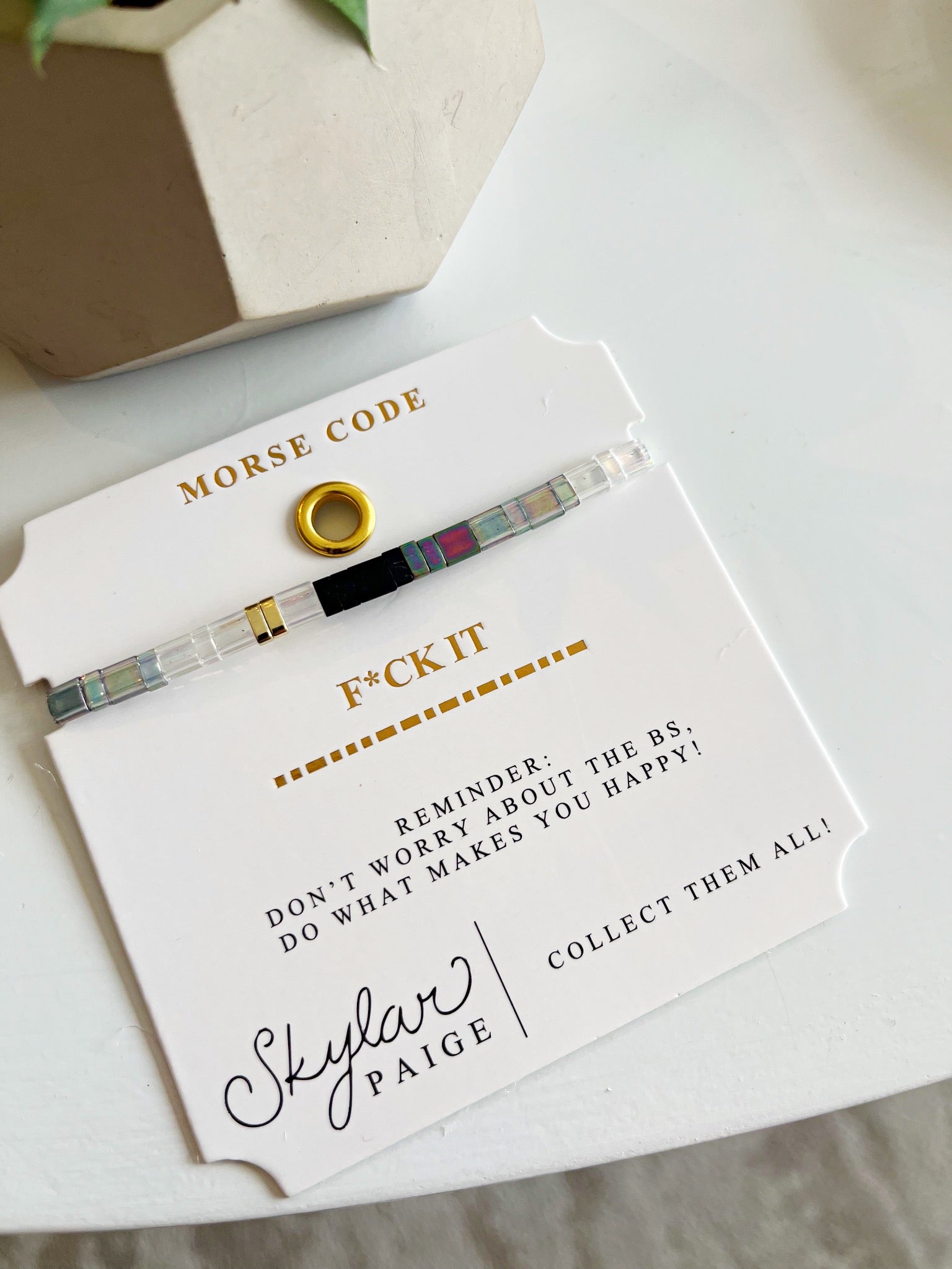 F*CK IT Morse Code Bracelet {Multi}
