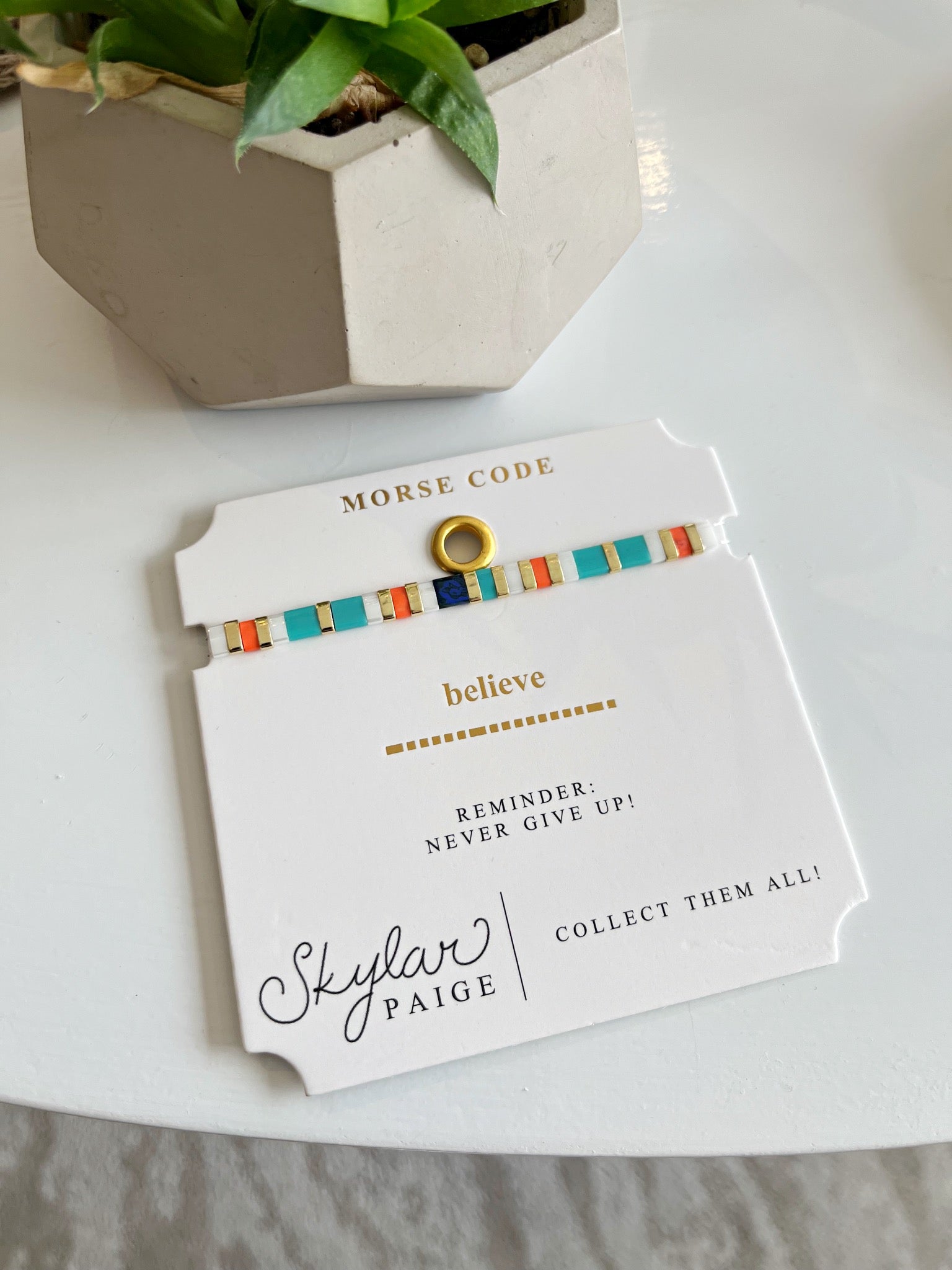 BELIEVE Morse Code Bracelet {Fiesta}