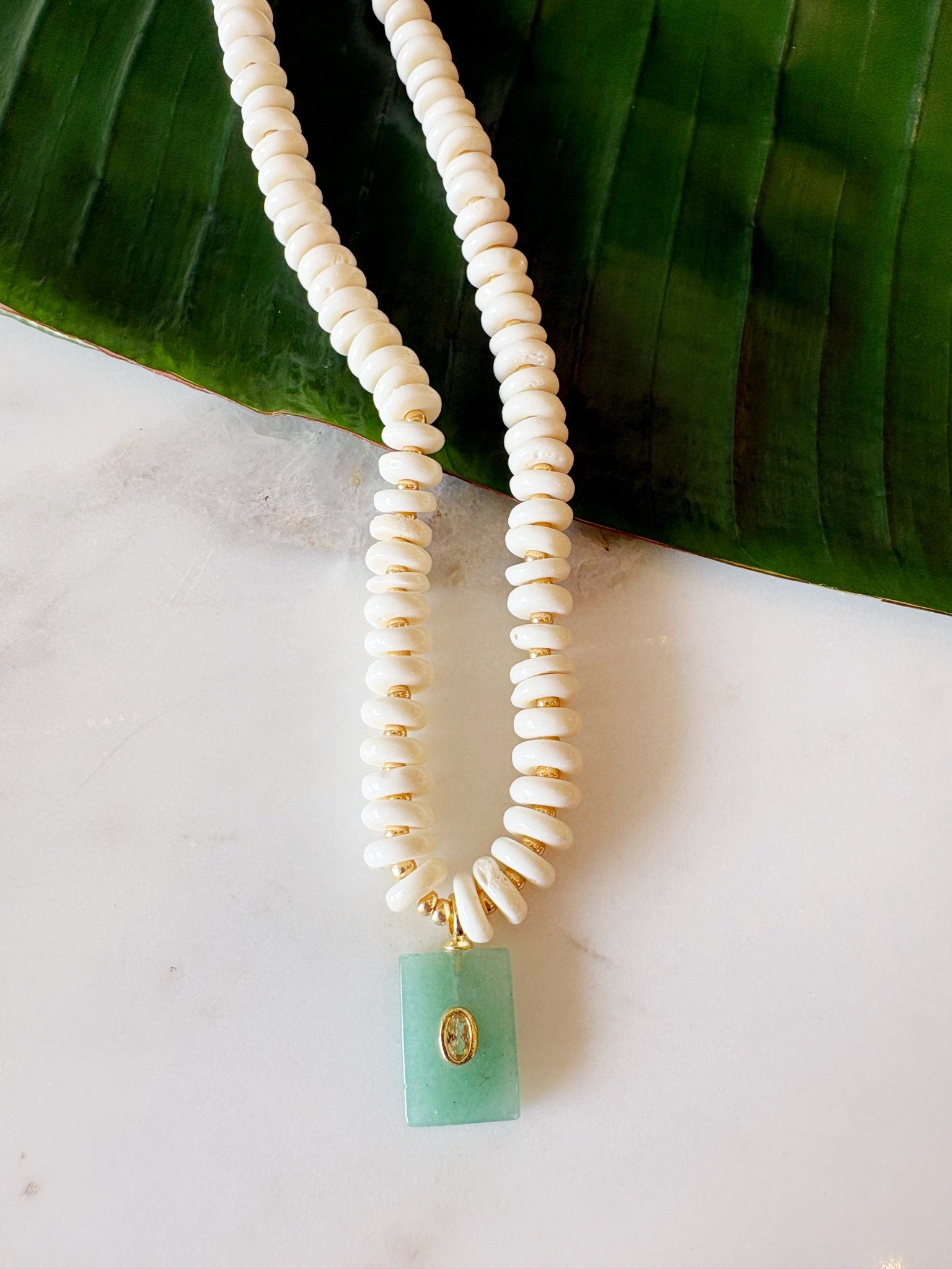 Boho Luxe Beaded Necklace {Gold/Aventurine}