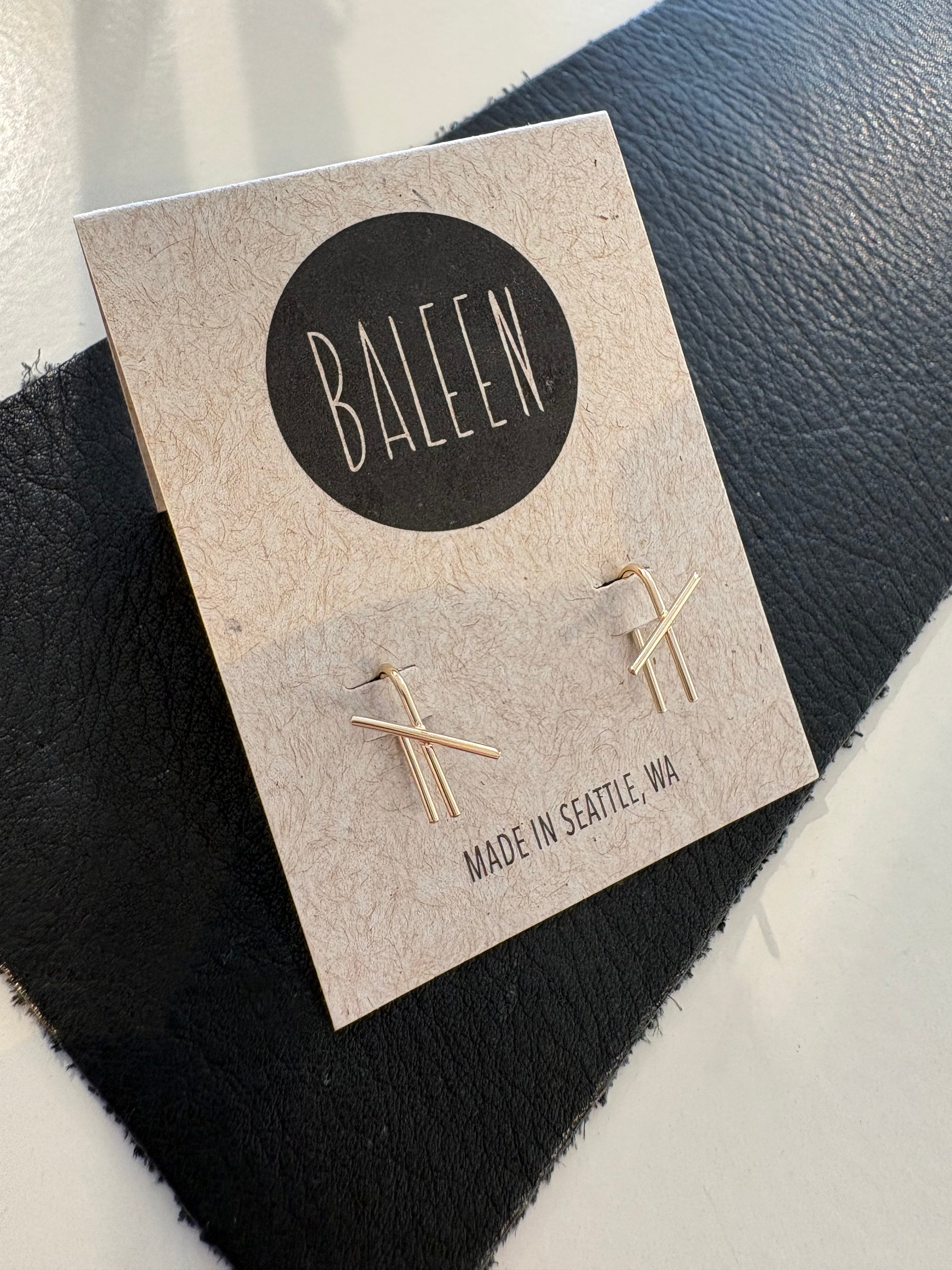 Stem Stud Earrings {Gold}