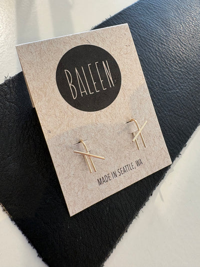 Stem Stud Earrings {Gold}