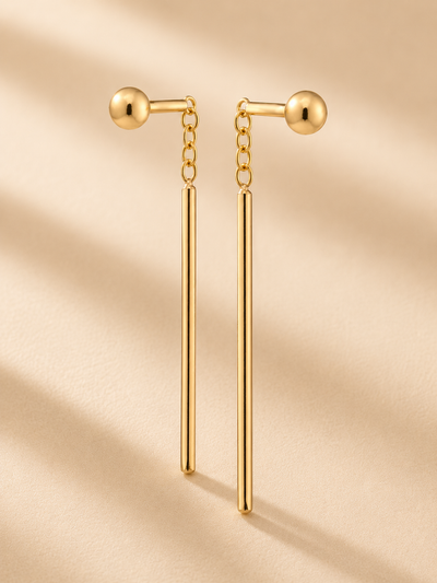 Glide Threader Earrings {Gold/Ball}