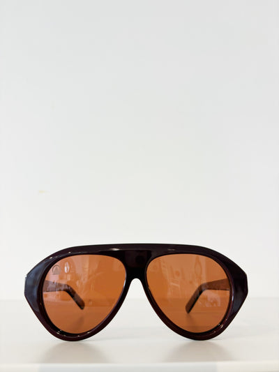 Sebastian Cho Retro Aviator Sunglasses {Merlot}