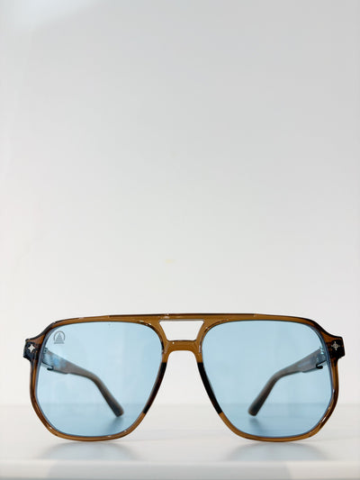Sebastian Cho Oversized Aviators {Mocha/Blue}