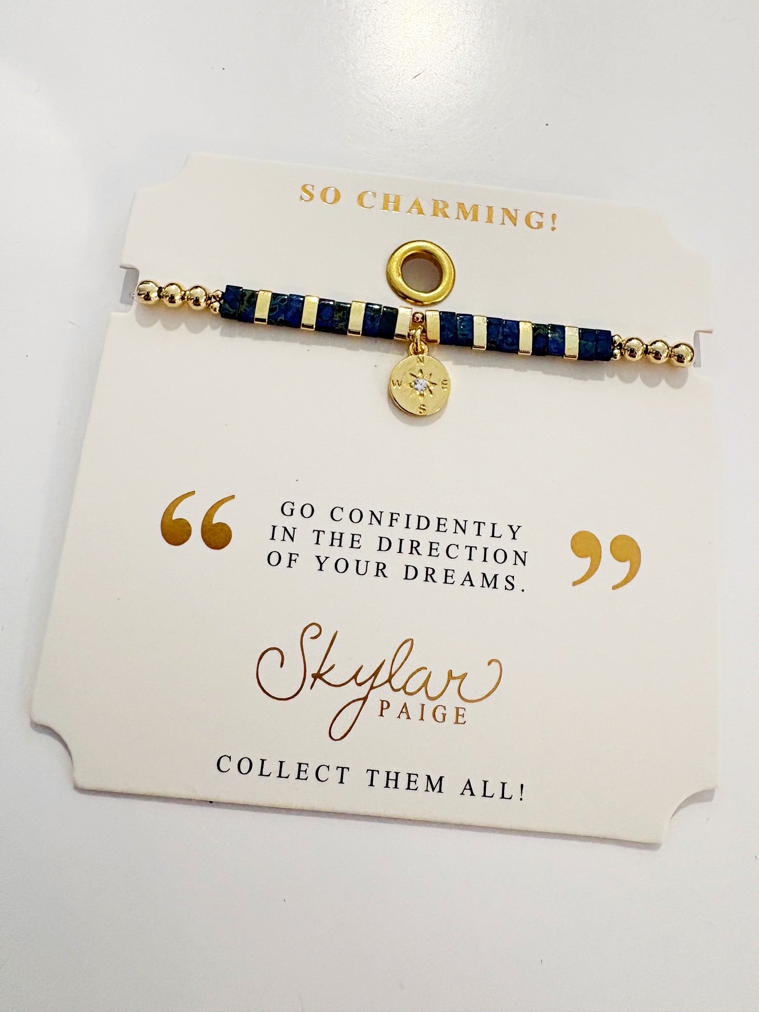 So Charming -Compass Bracelet {Navy}