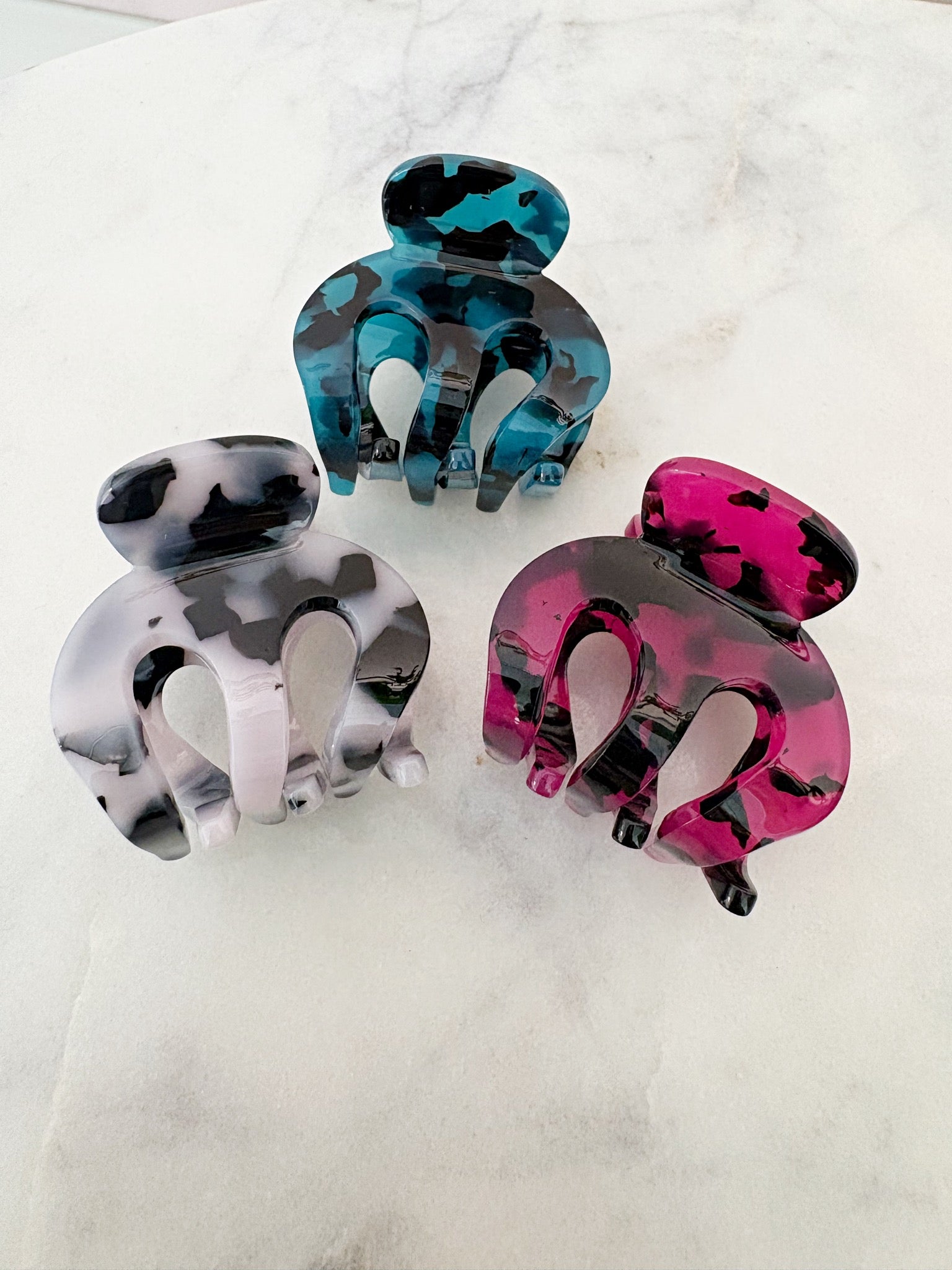 1.5" Acrylic Hair Claw Clip Set {Jewel Mix}