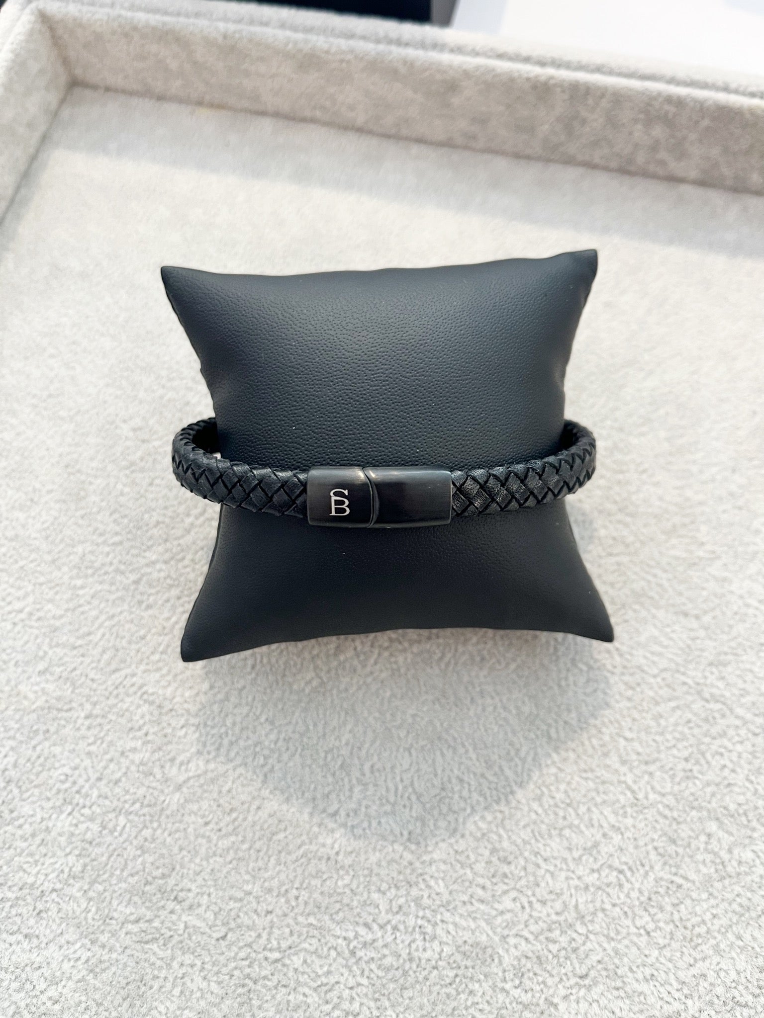 Denby Leather Bracelet {Black/Black}