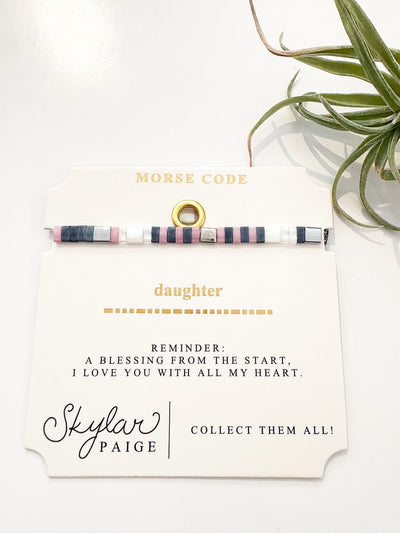 daughter Morse Code Tila Bracelet