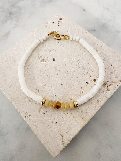 Opal Drift Bracelet {Gold/Mother of Pearl/Ethiopian Opal}