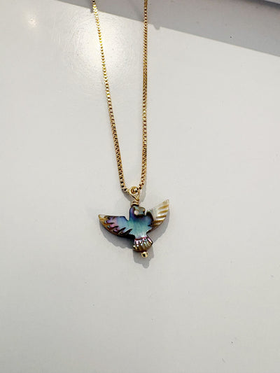 Thunderbird Pendant Necklace {Gold/Abalone}