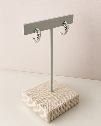 Snake Huggie Earrings {Silver}