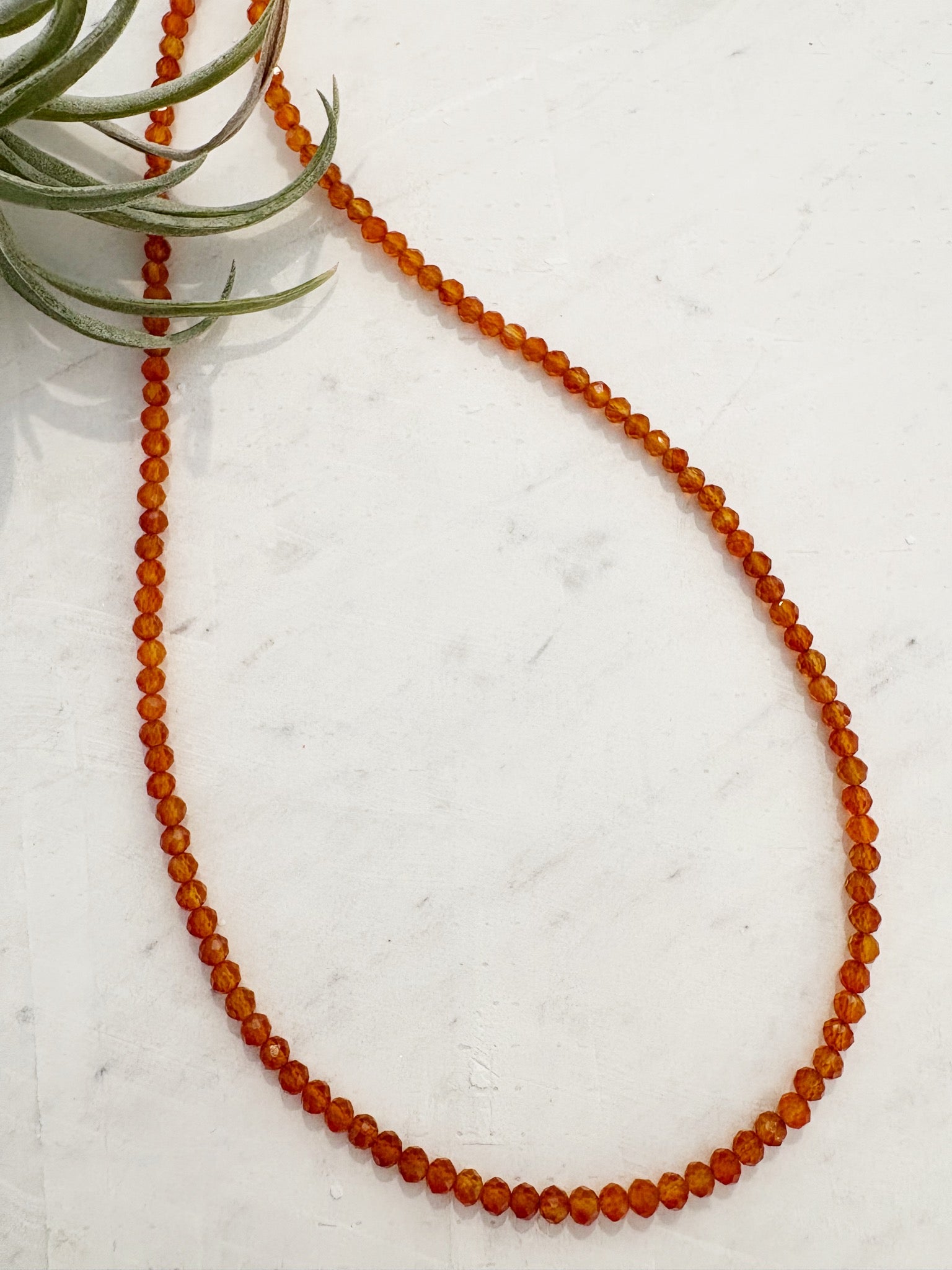 2.5mm Rondell Necklace {Carnelian/Silver}