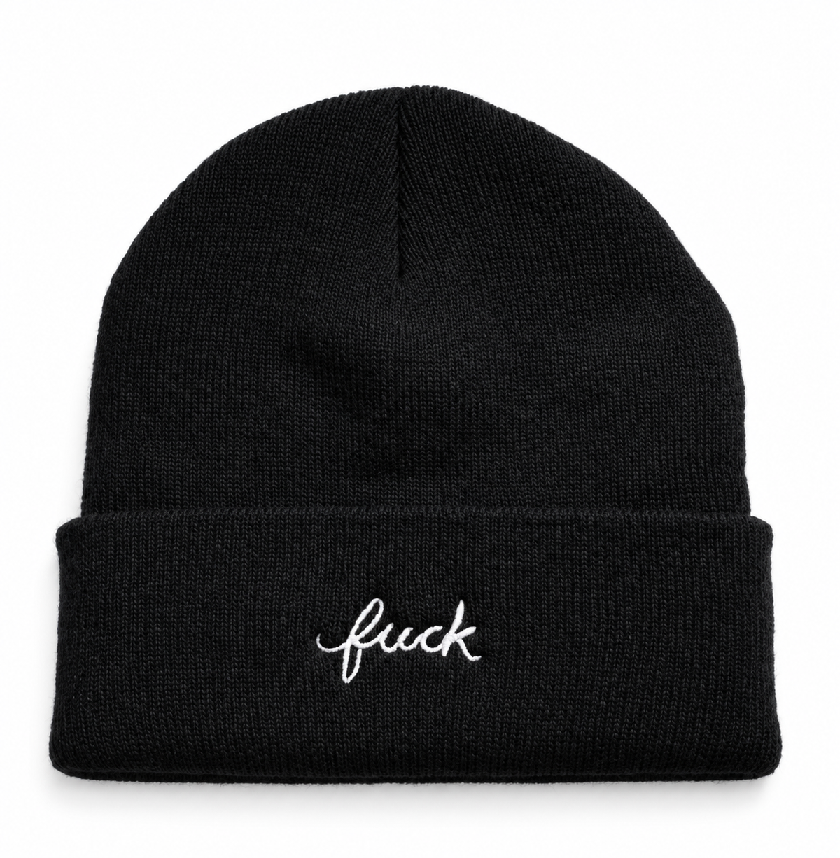 Fuck Script Beanie {Black/White}