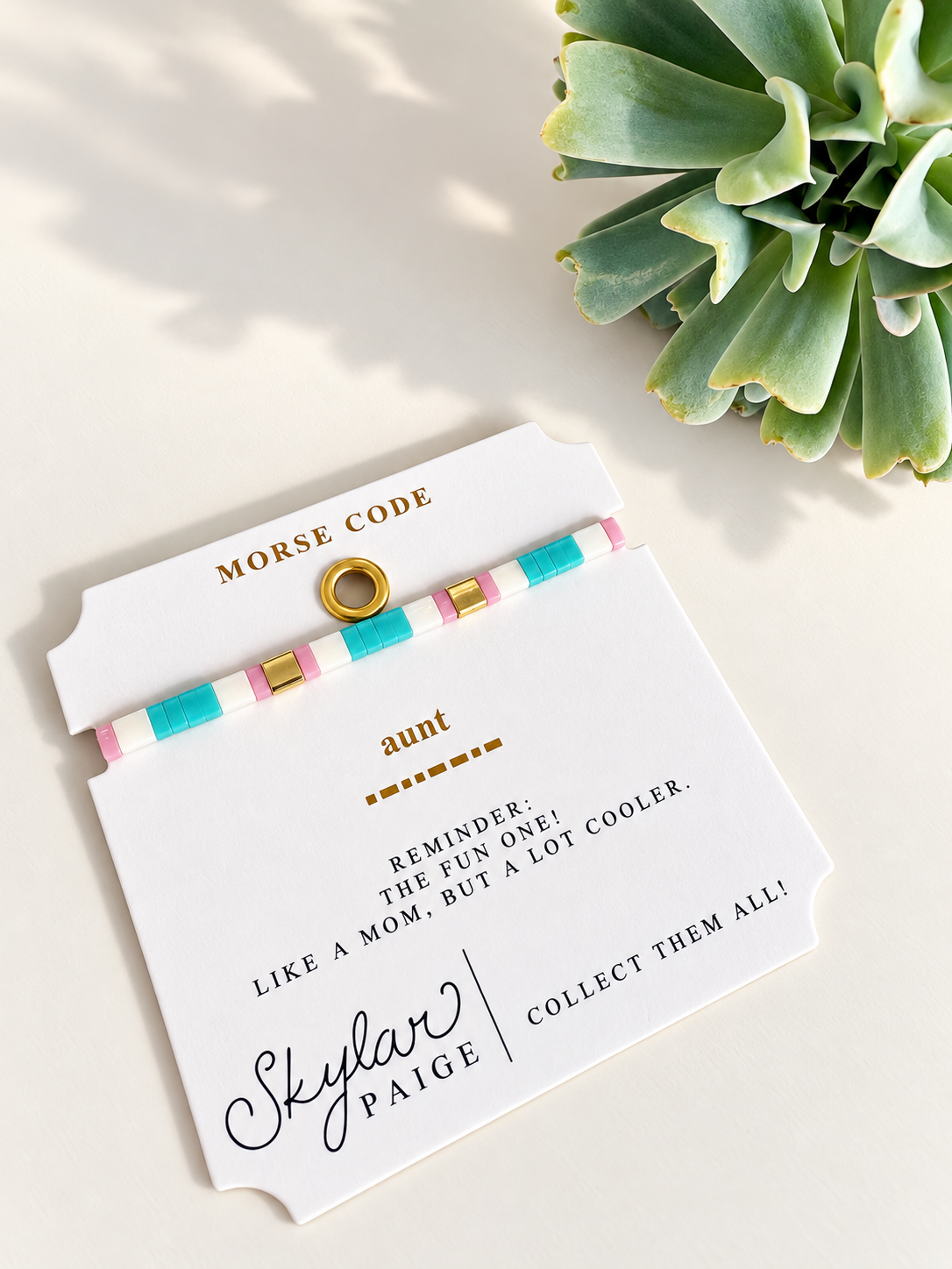 AUNT {Sorbet} Morse Code Tila Bracelet