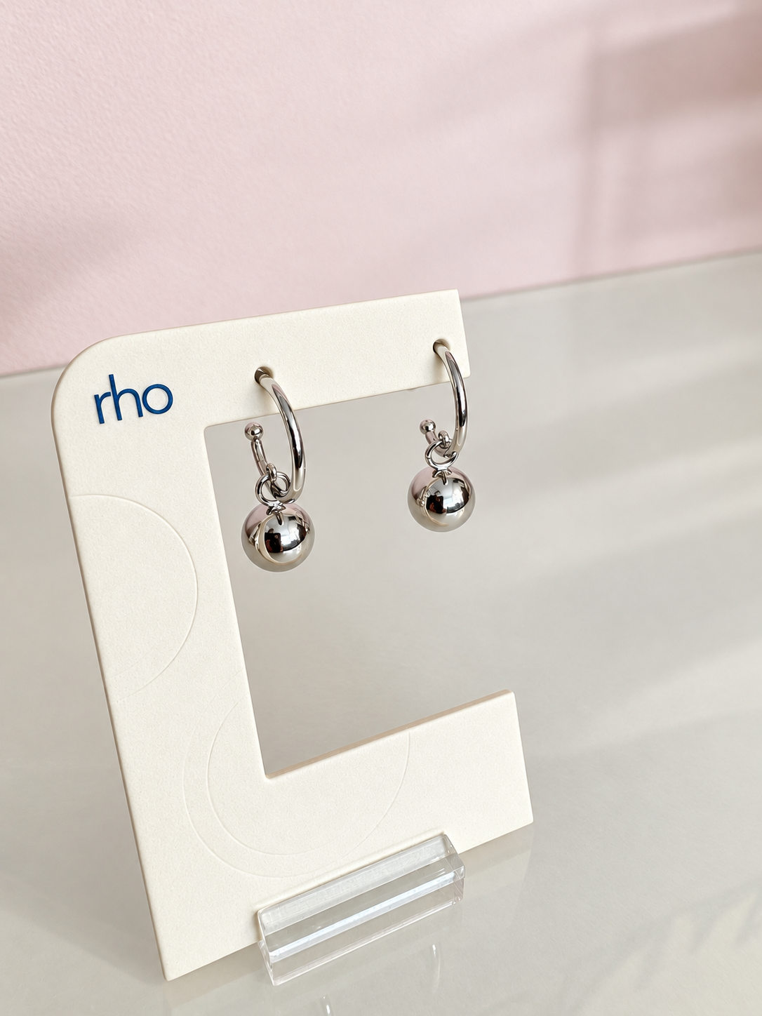 Single Ball Hoop Earring {Silver}
