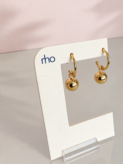 Single Ball Hoop Earring {Gold}