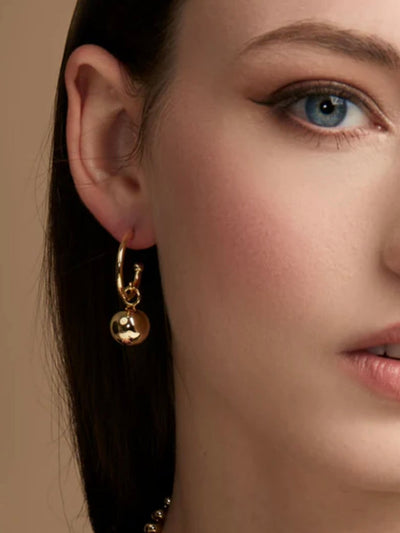 Single Ball Hoop Earring {Gold}