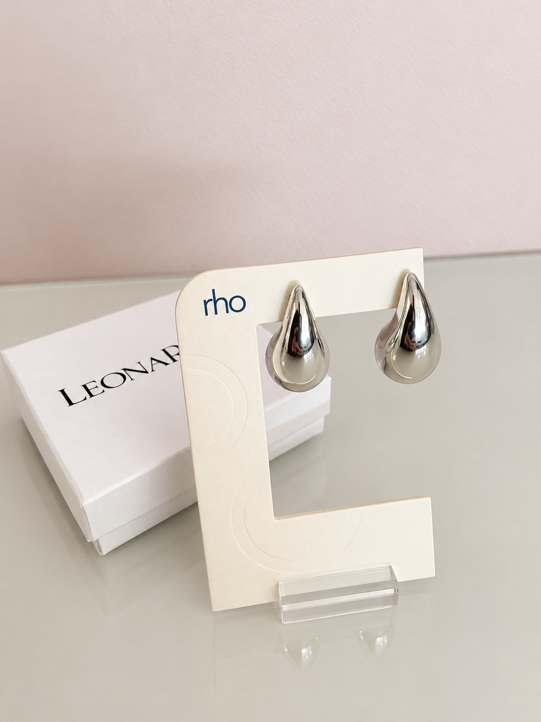 Chunky Crescent Drop Earrings {Silver}