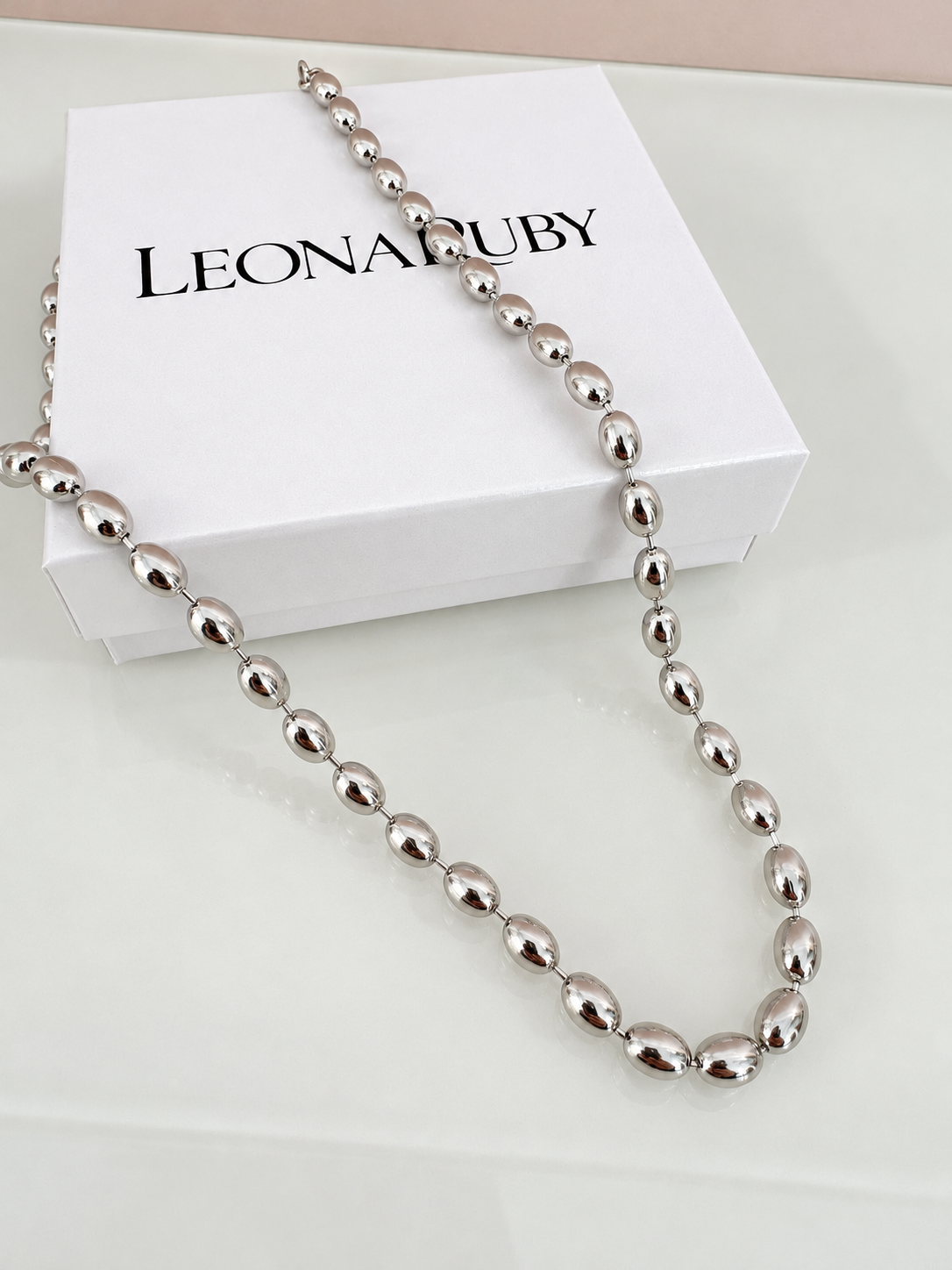 Beaded Collar Necklace {Silver}