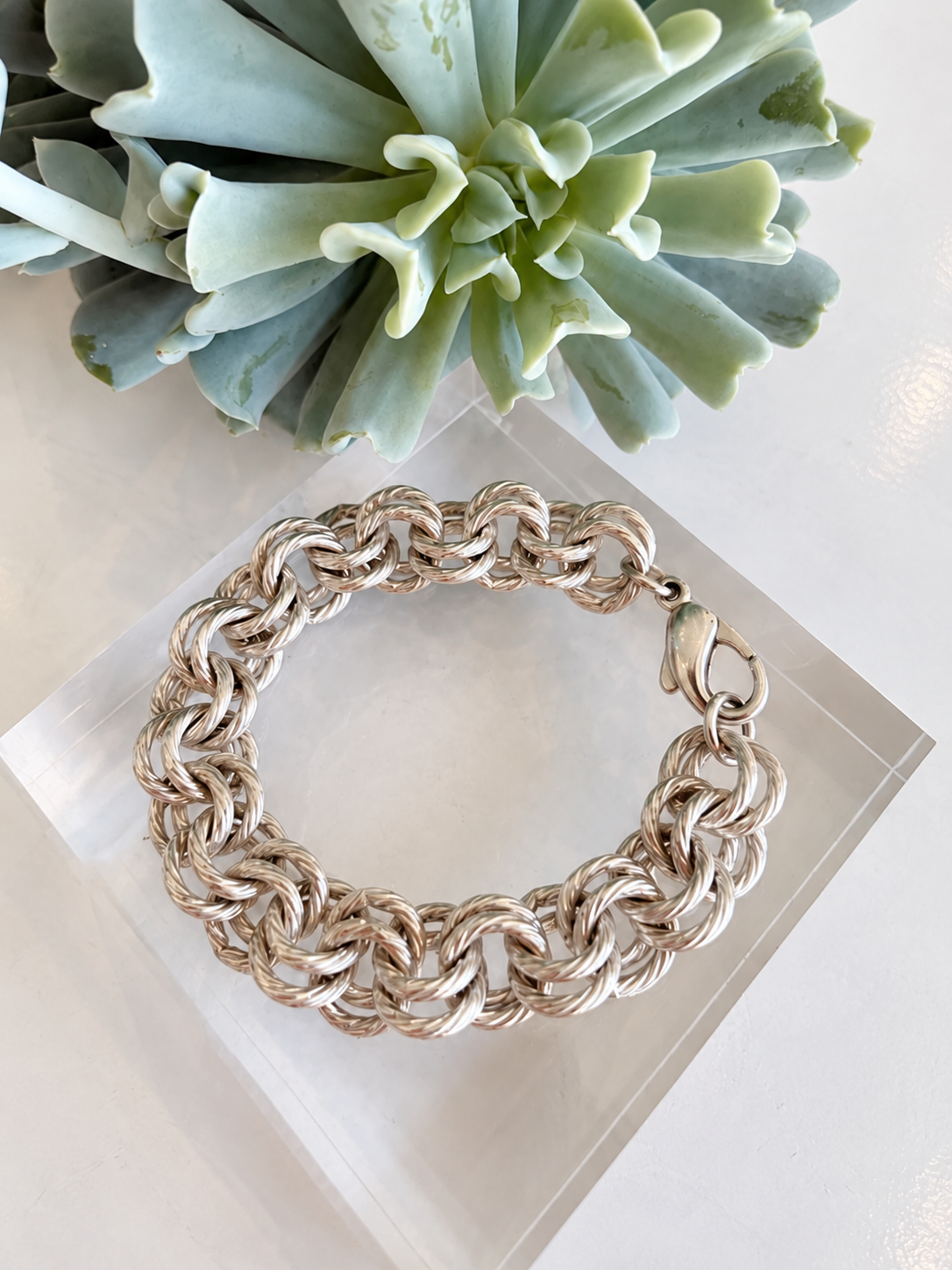 Double Link Chain Bracelet {Silver/Estate}