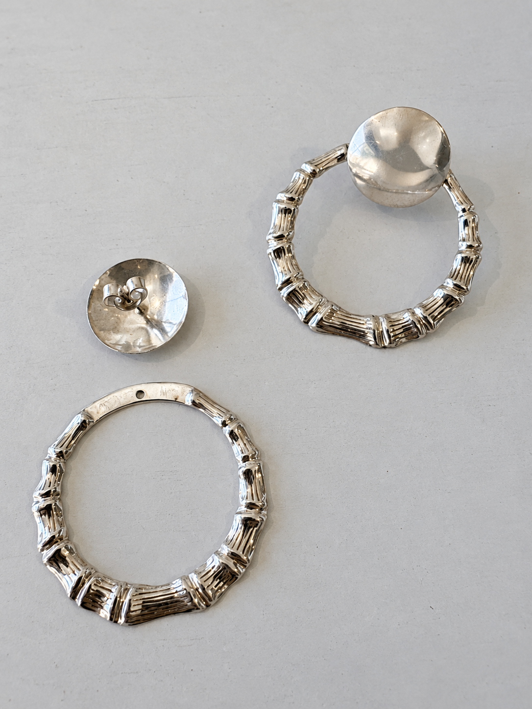 Bamboo Statement Earrings {Silver/Estate}