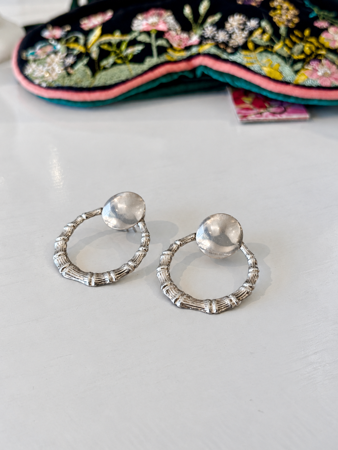 Bamboo Statement Earrings {Silver/Estate}