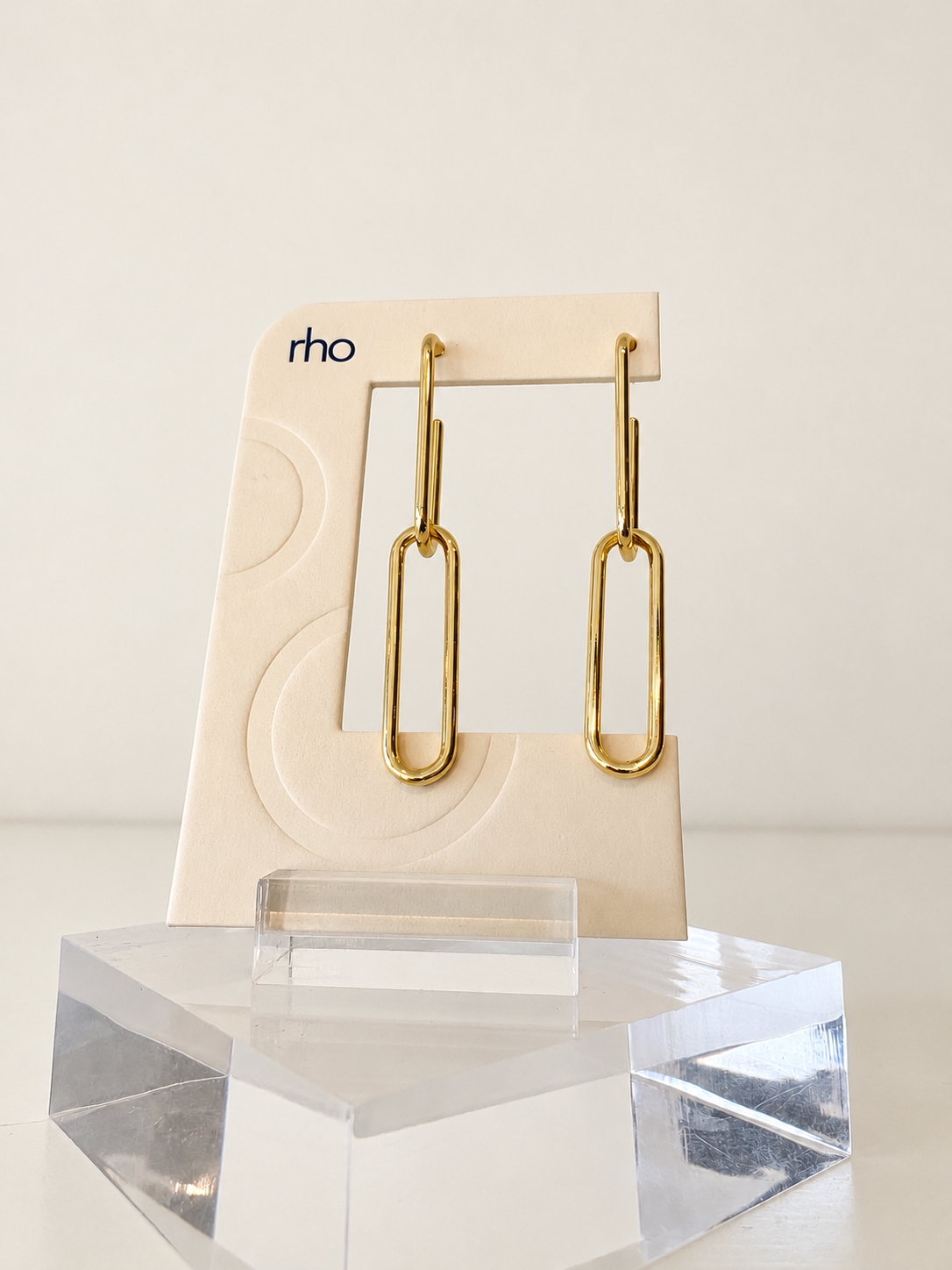 Elongated Paperclip Link Drop Earrings {Gold}