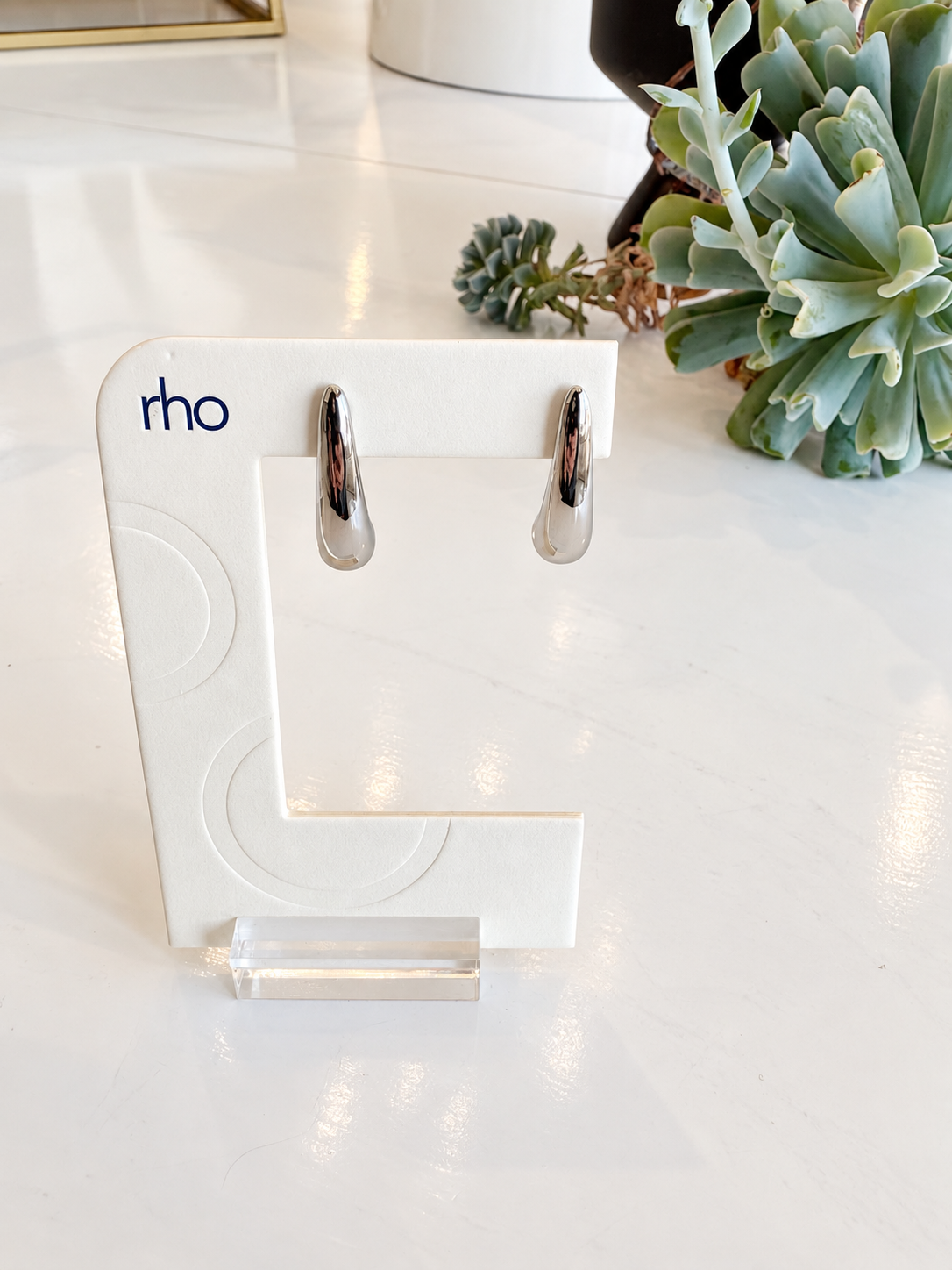 Tapered Drop Stud Earrings {Silver}