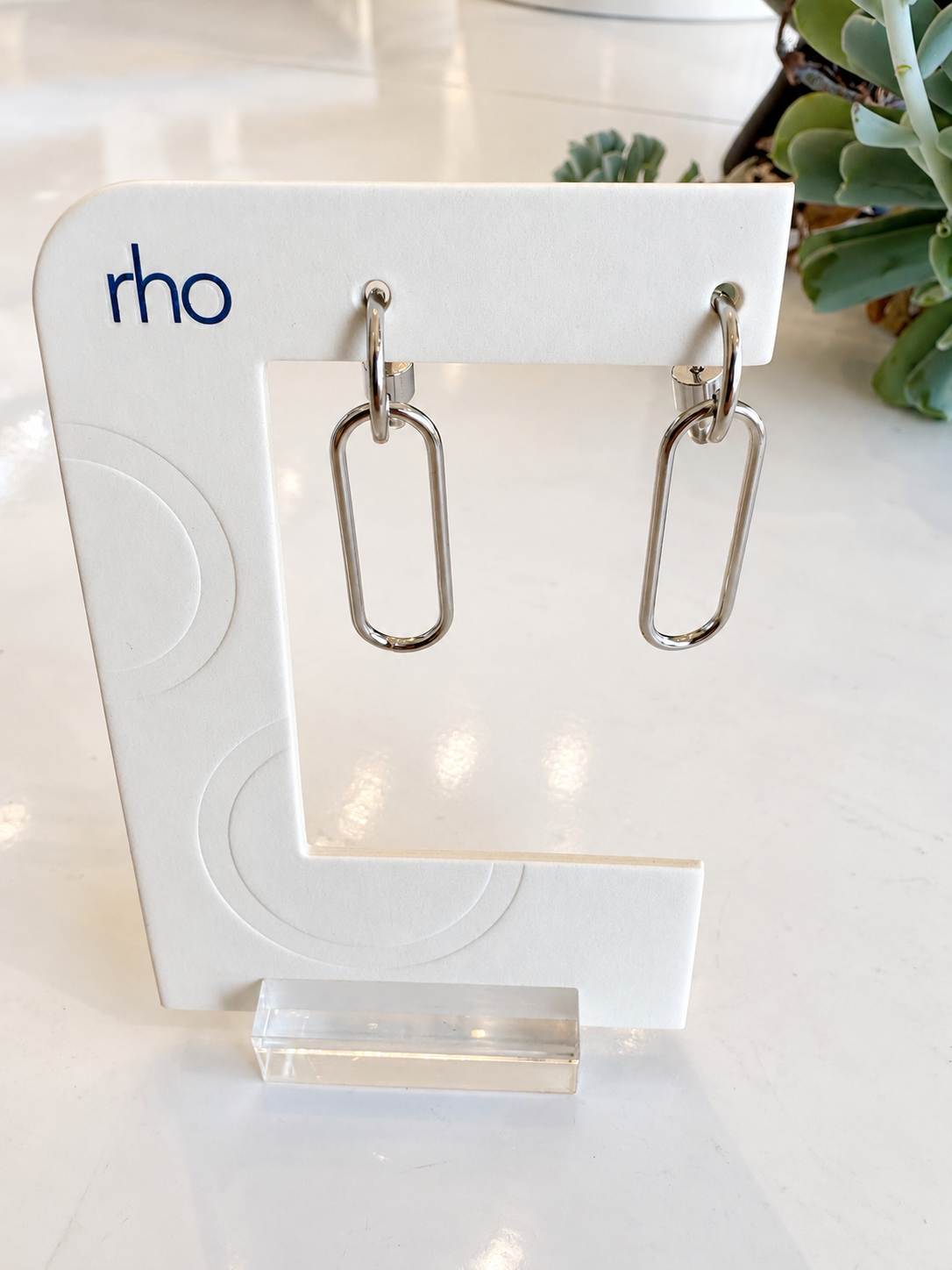 Paperclip Drop Earrings {Silver}