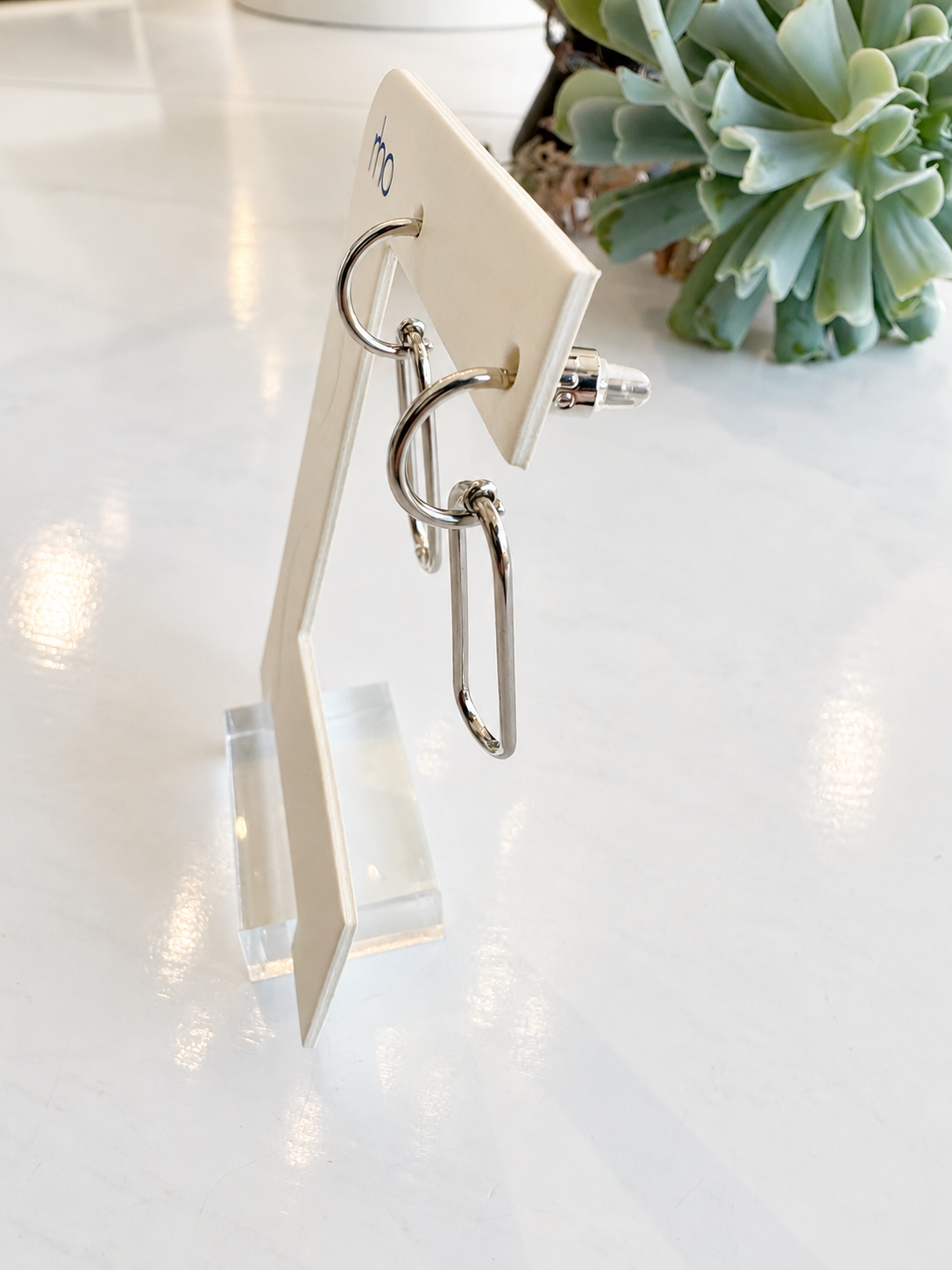 Paperclip Drop Earrings {Silver}