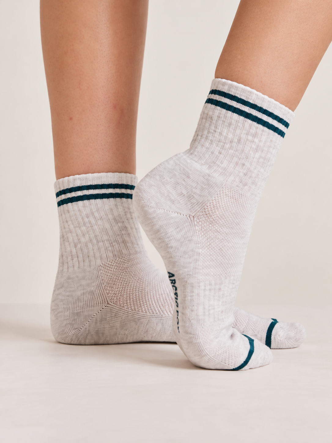 Striped Socks {Grey Melange/Teal}