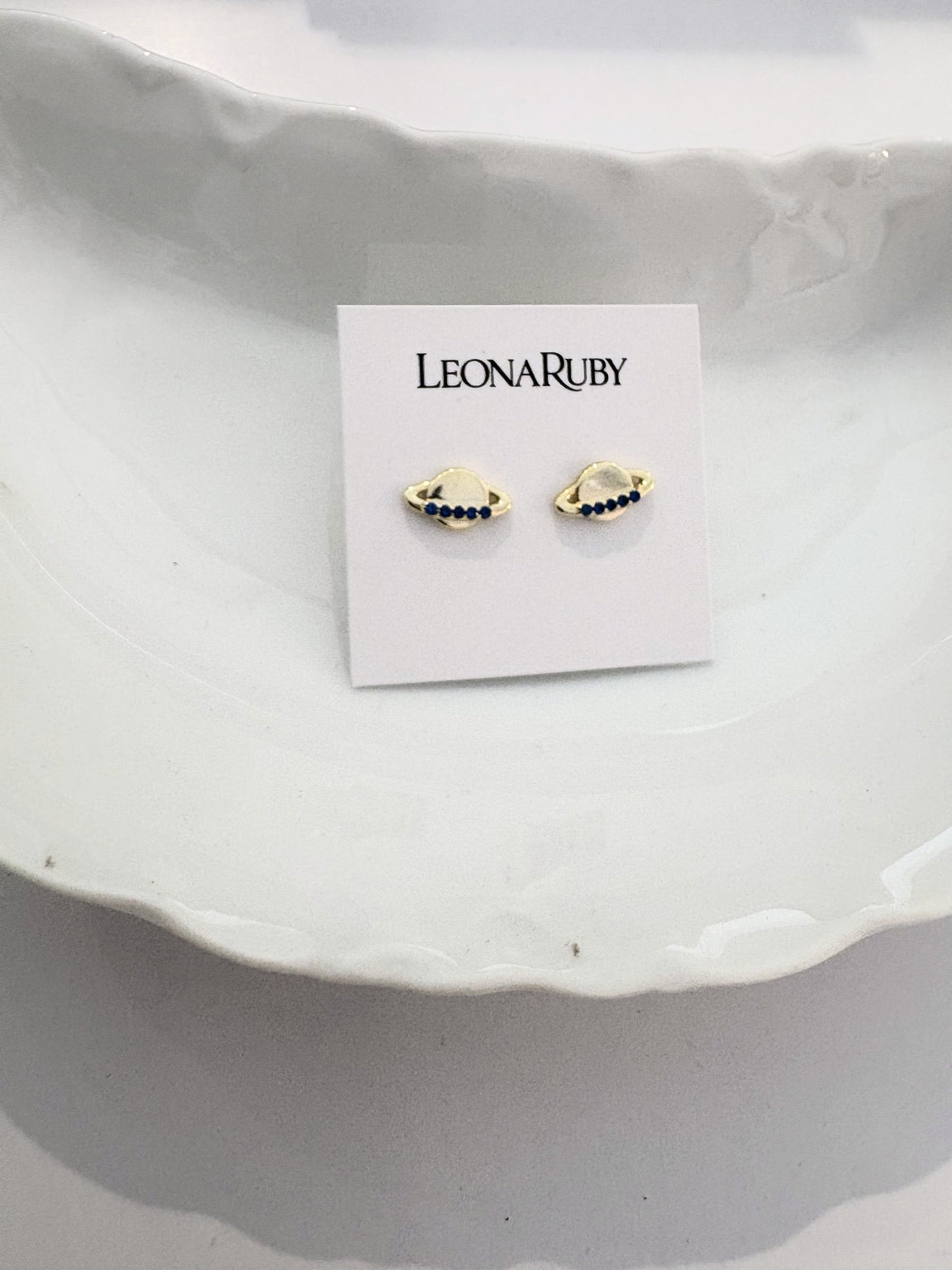 Extraterrestrial Planet Stud Earrings {Gold}
