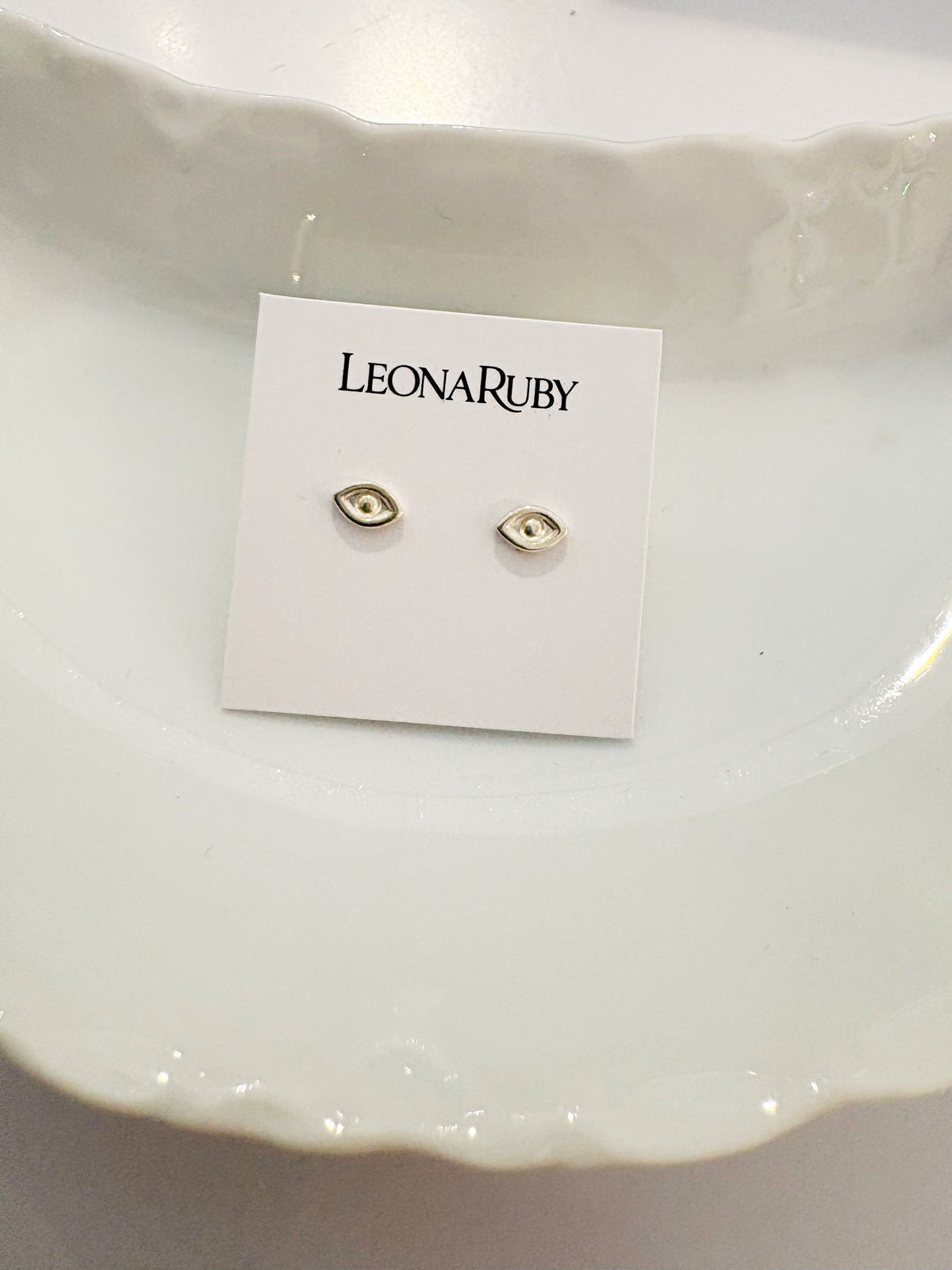 Evil Eye Post Earrings {Sterling}