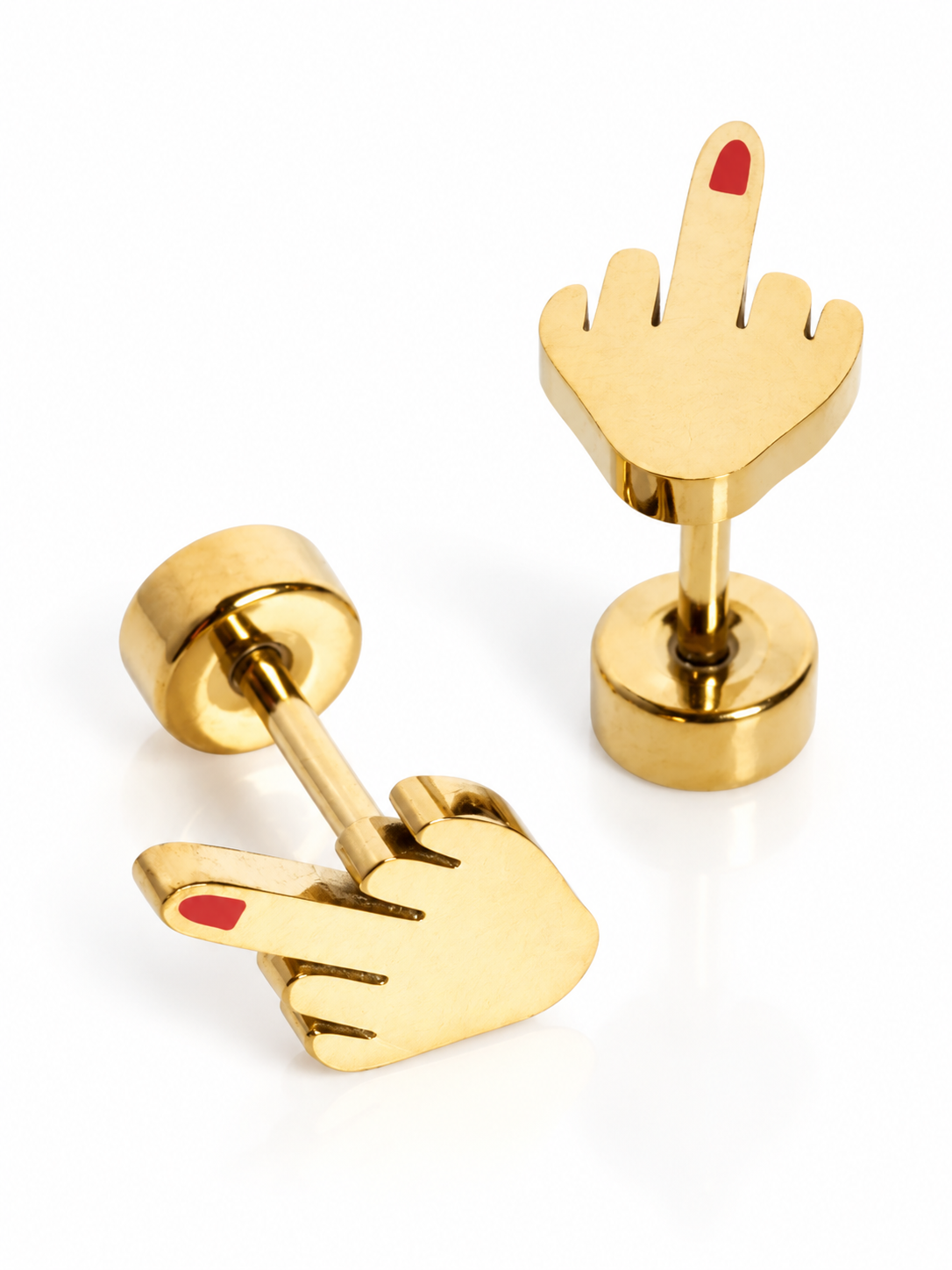Middle Finger Earrings {Gold}