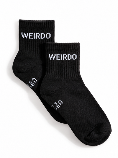 Weirdo Quarter Crew Socks {Black}