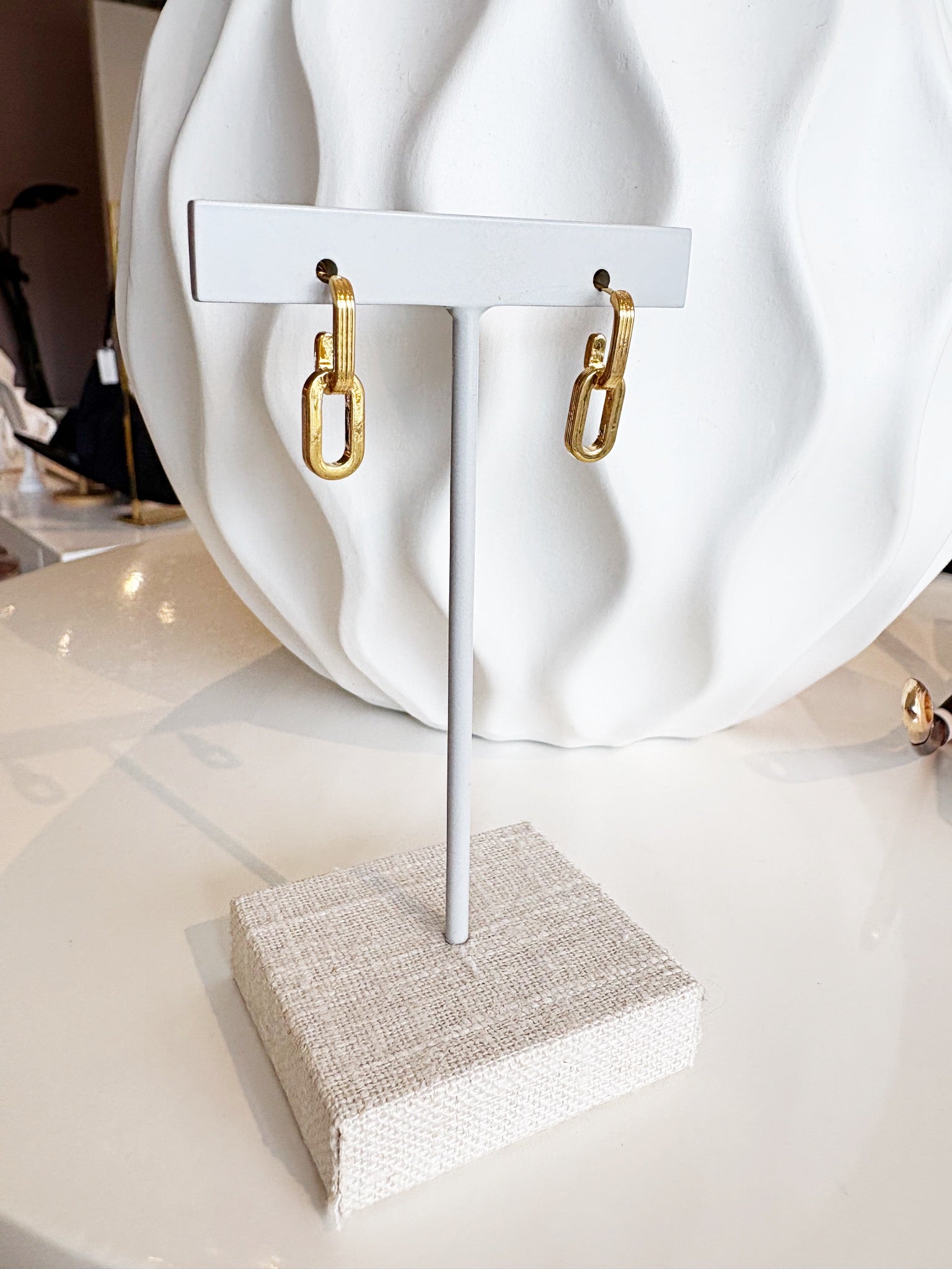Arabella Link Drop Earrings {Gold}
