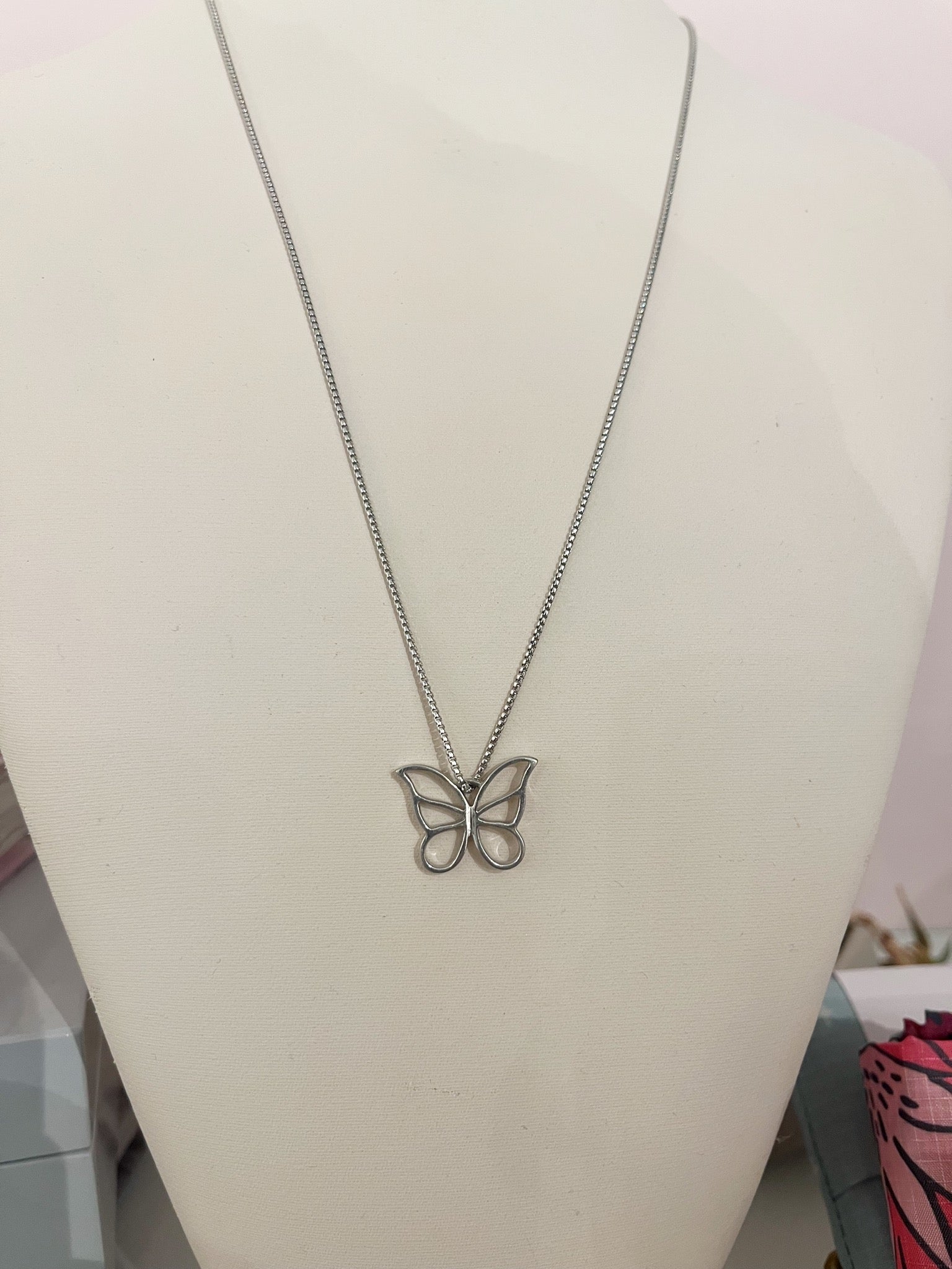 Butterfly Charm Necklace {Sterling/Estate}