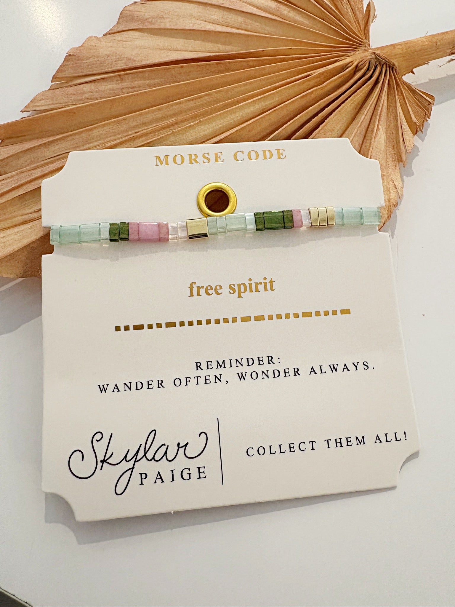 FREE SPIRIT Morse Code Tile Bracelet