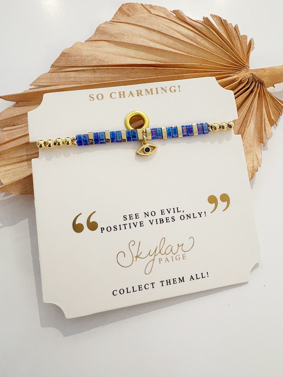 Evil Eye Tila Bead Bracelet