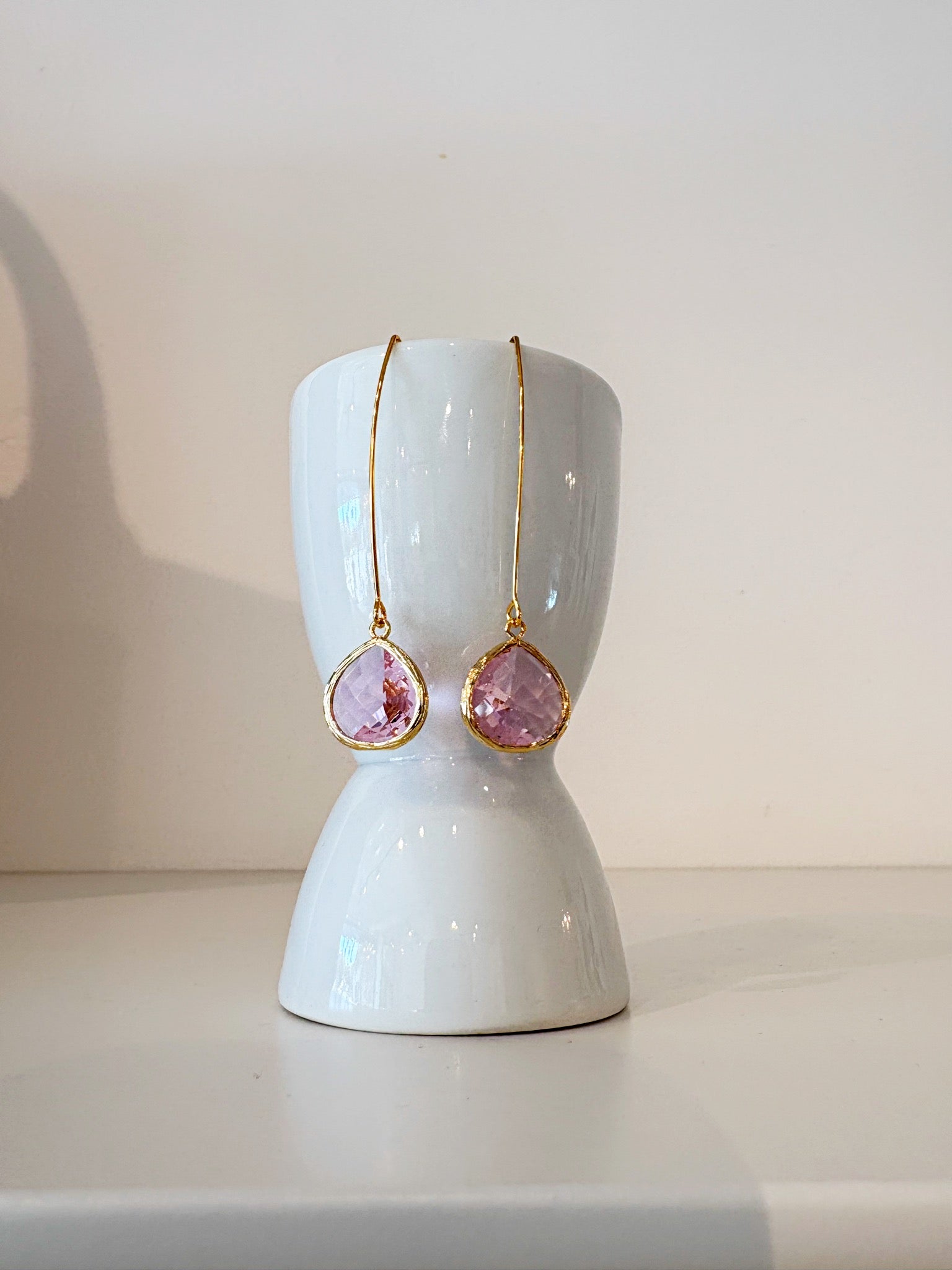 Teardrop Hook Earrings {Bubble Gum/Gold}