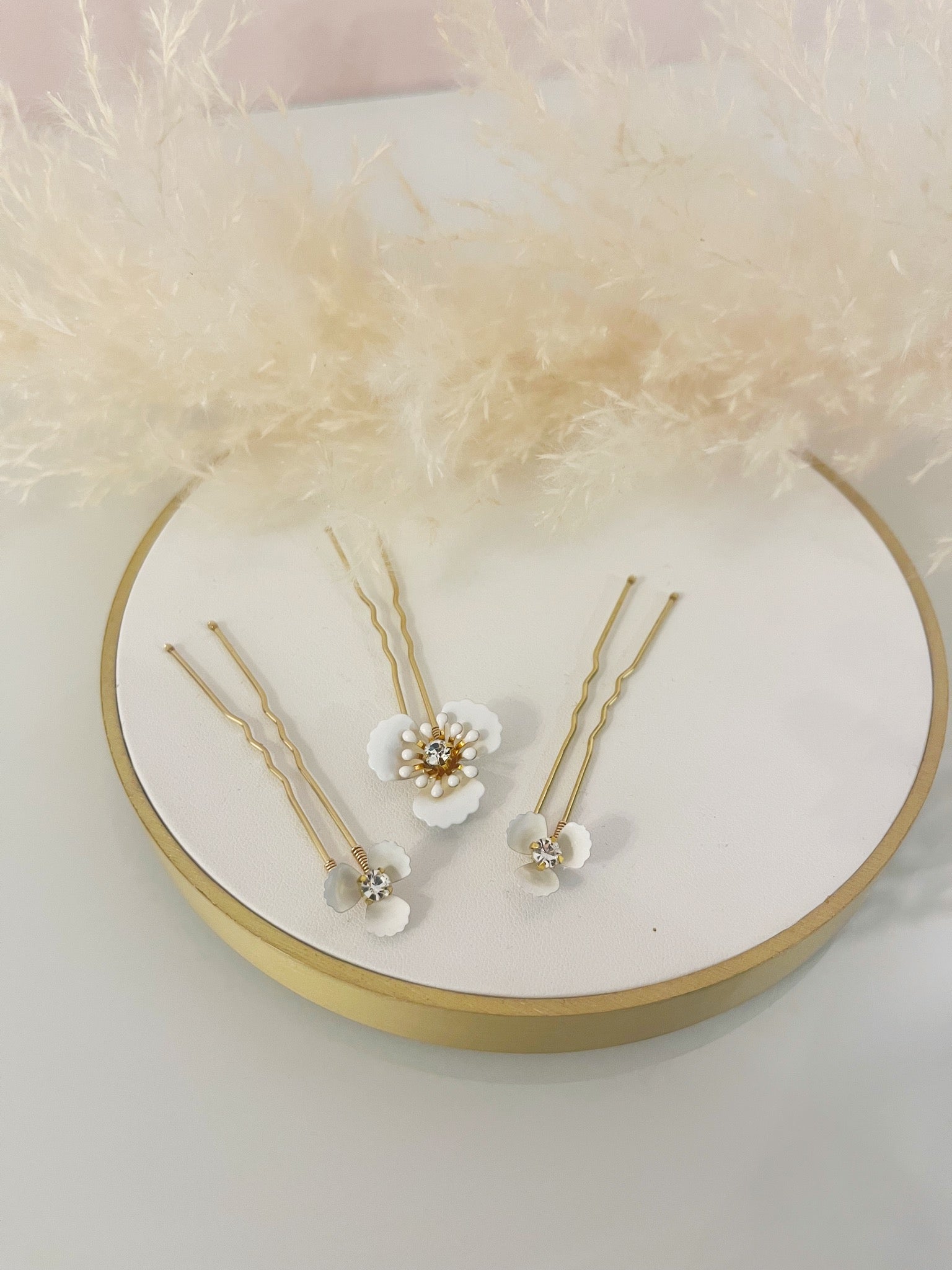Enamel Floral Hair Pin Set
