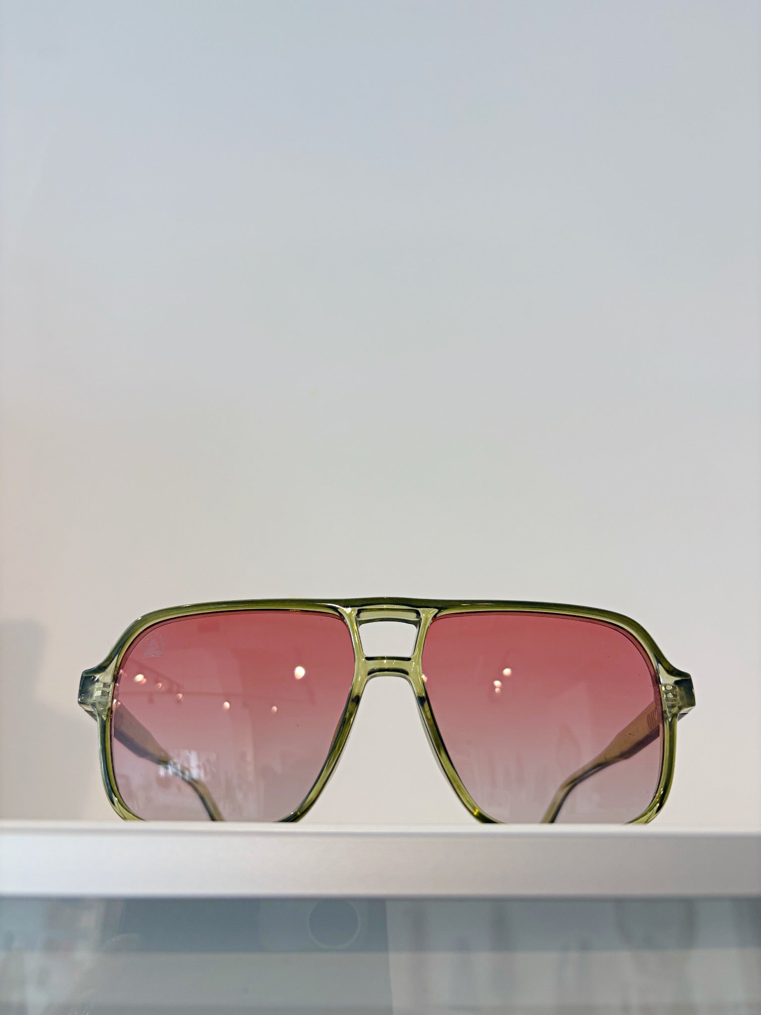 Sebastian Cho Oversized Aviator Sunglasses {Green/Pink}