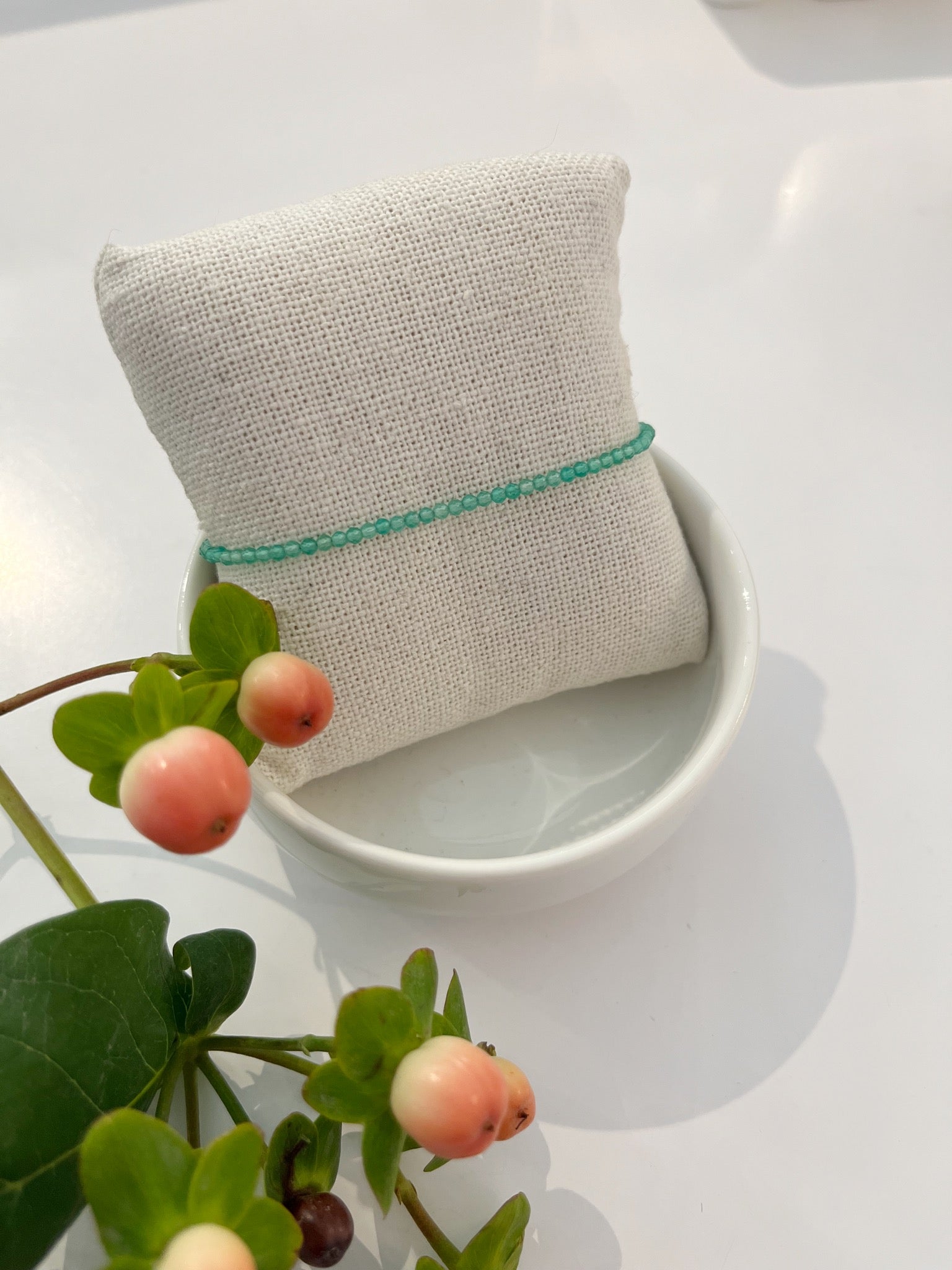 Rondelle Bracelet {Silver/Green Onyx}